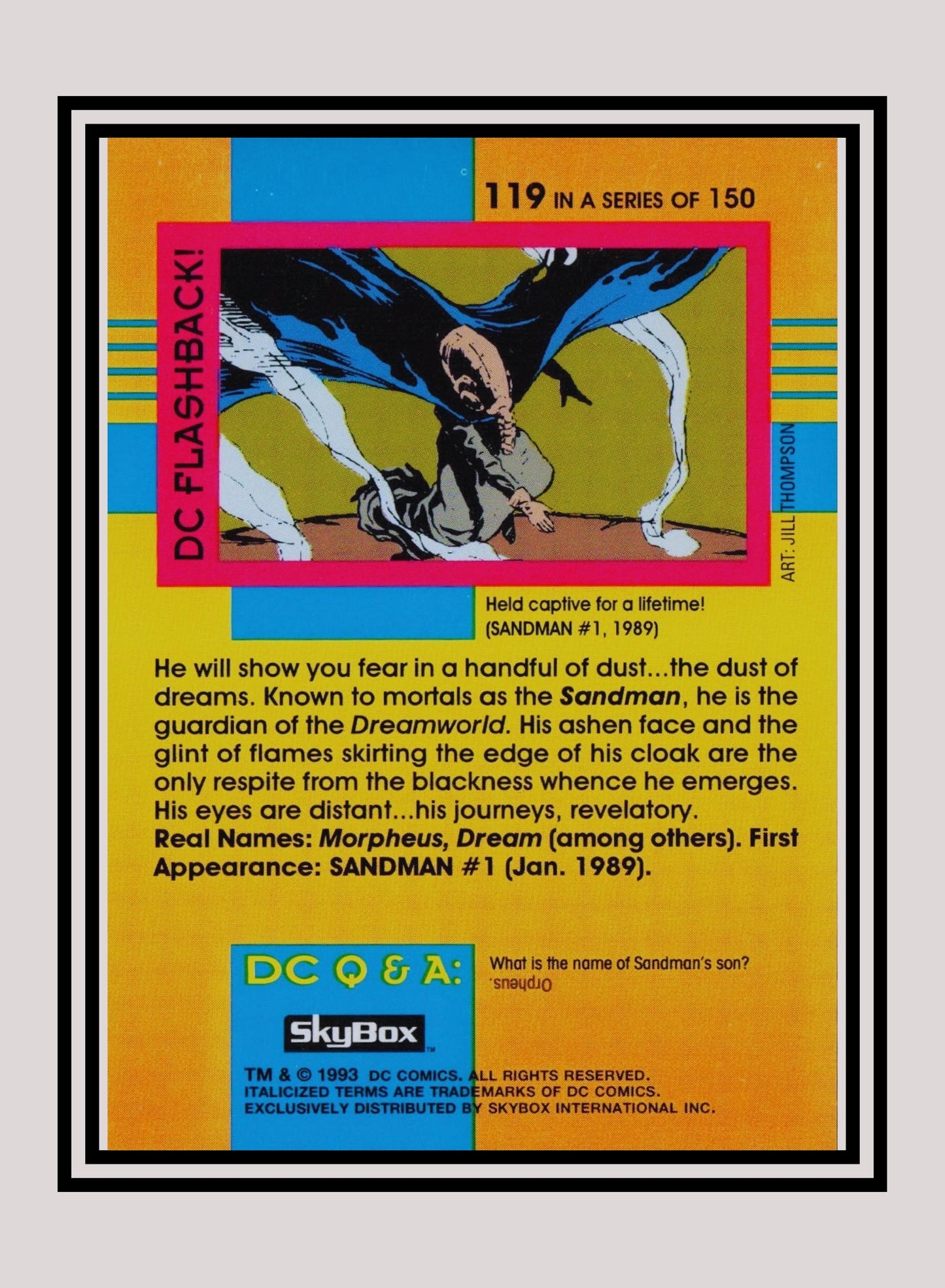 DC! 1x Sandman - Base (#119 - 1993 Skybox DC Cosmic Teams)