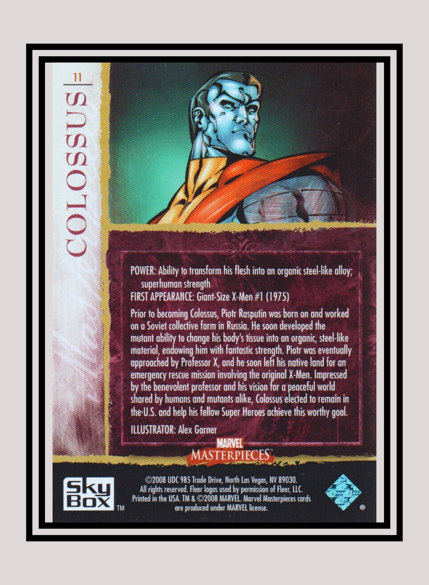 Marvel! 1x Colossus - Base (#11 - 2008 Upper Deck Marvel Masterpieces Series 2)