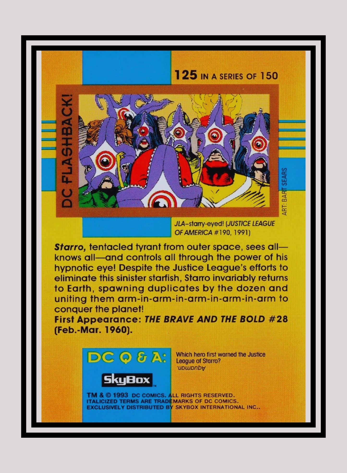 DC! 1x Starro - Base (#125 - 1993 Skybox DC Cosmic Teams)