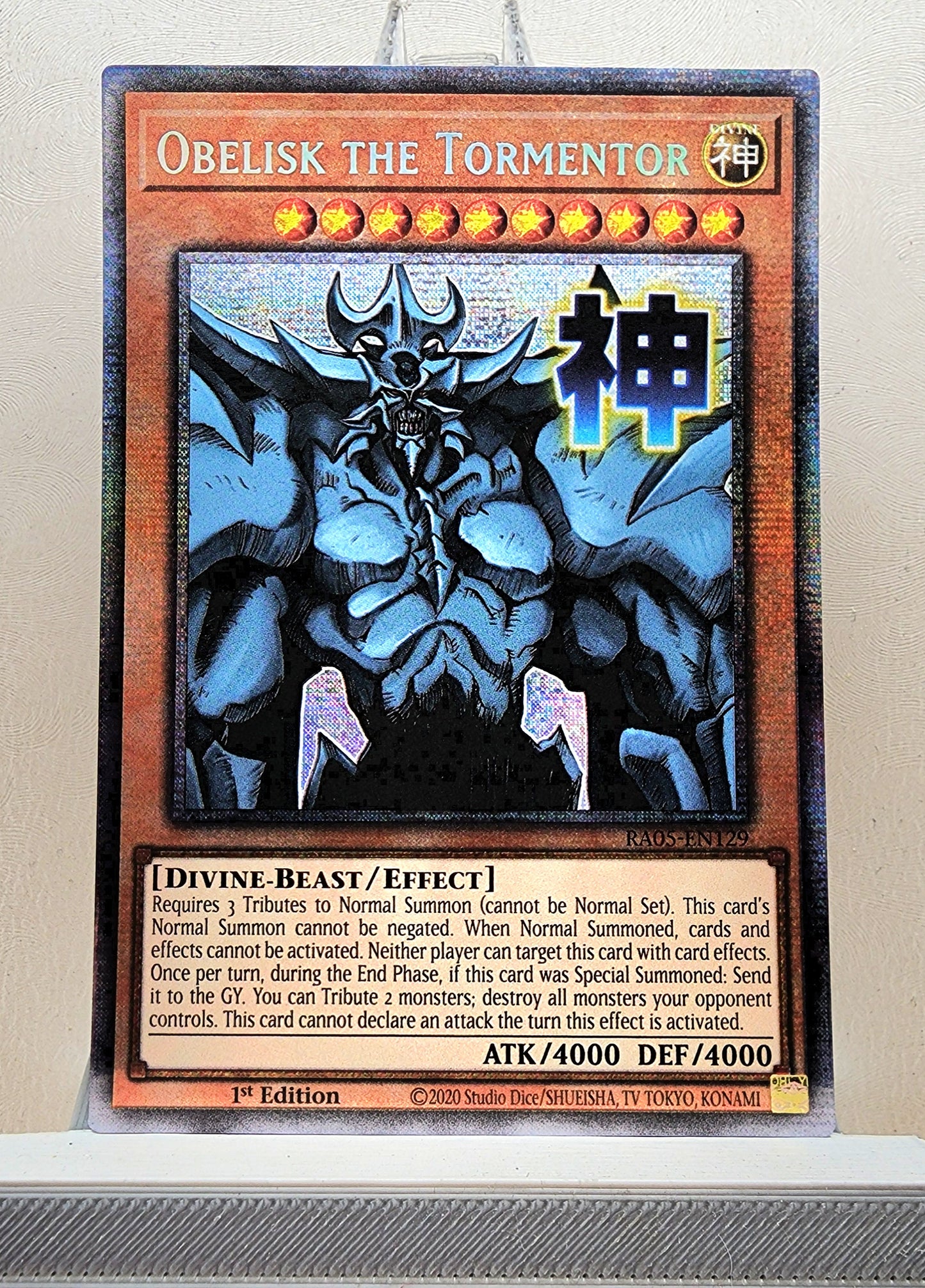 Yugioh! 1x Obelisk the Tormentor Stamp Artwork (RA05 - Starlight Rare) 1st Edition