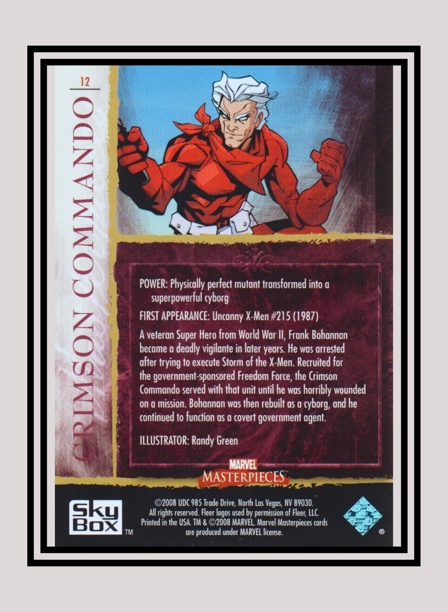 Marvel! 1x Crimson Commando - Base (#12 - 2008 Upper Deck Marvel Masterpieces Series 2)