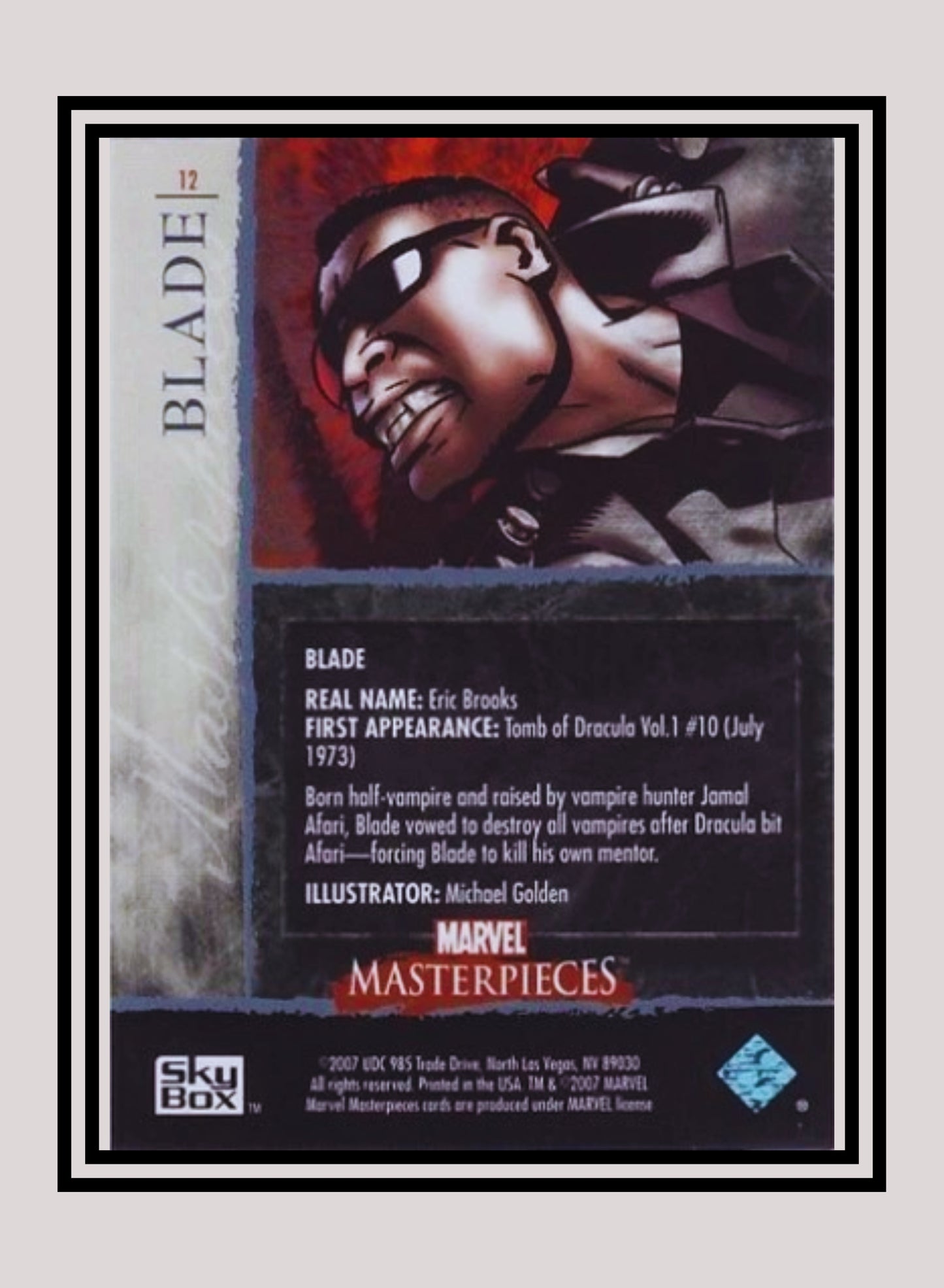 Marvel! 1x Blade - Base (#12 - 2007 Upper Deck Marvel Masterpieces)