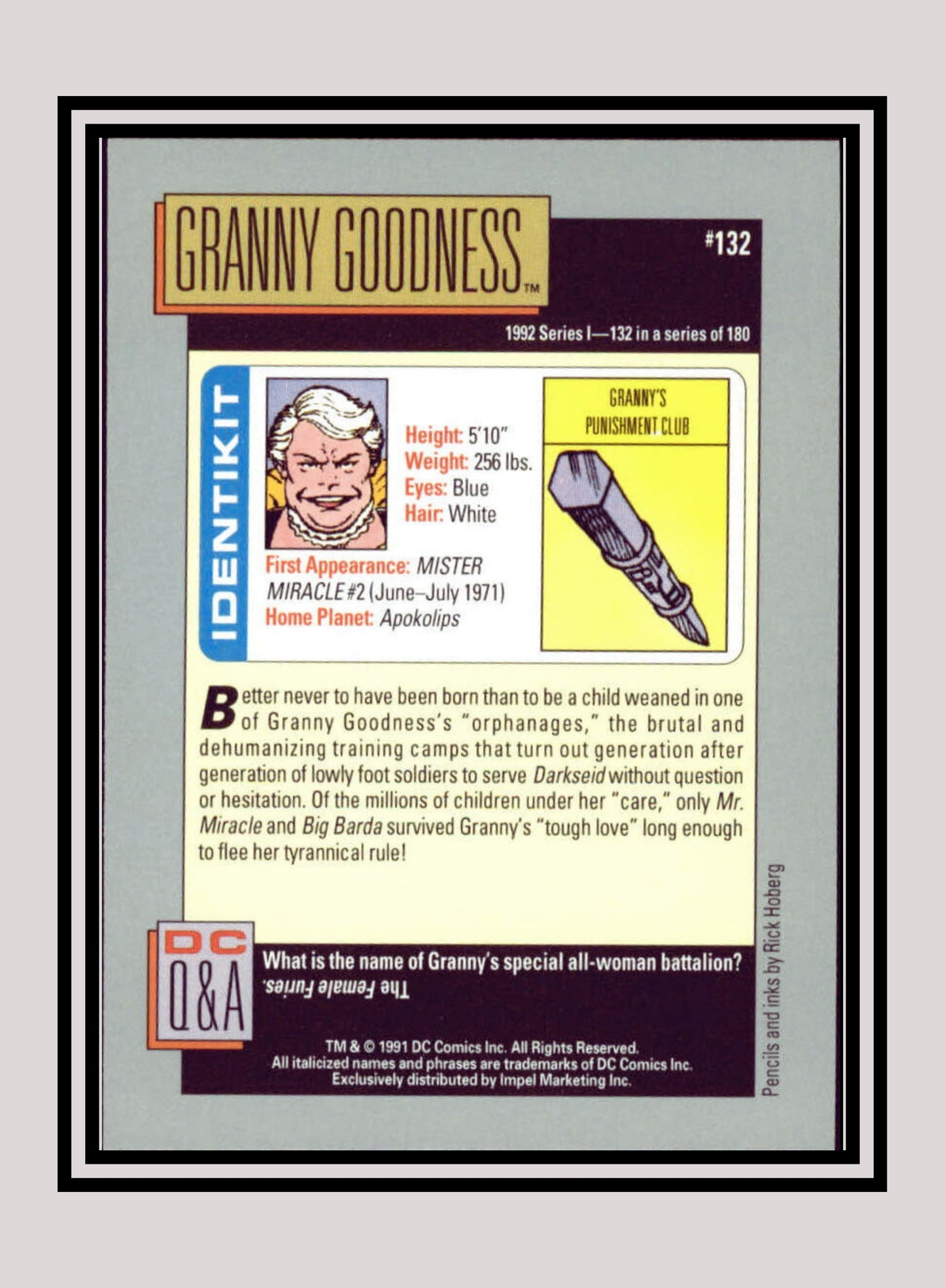 DC! 1x Granny Goodness - Base (#132 - 1991 Impel DC Cosmic Cards)