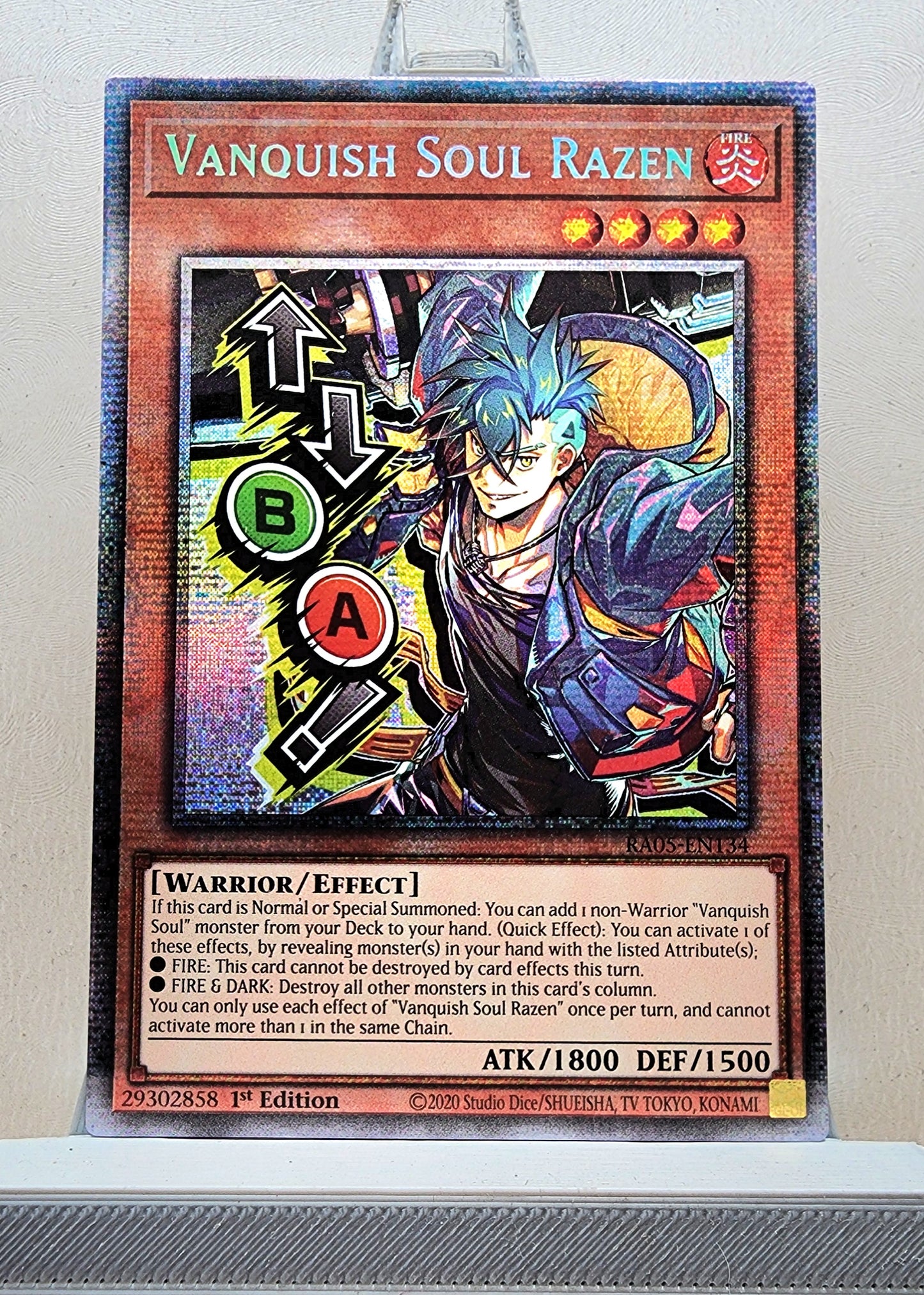 Yugioh! 1x Vanquish Soul Razen Stamp Artwork (RA05 - Starlight Rare) 1st Edition