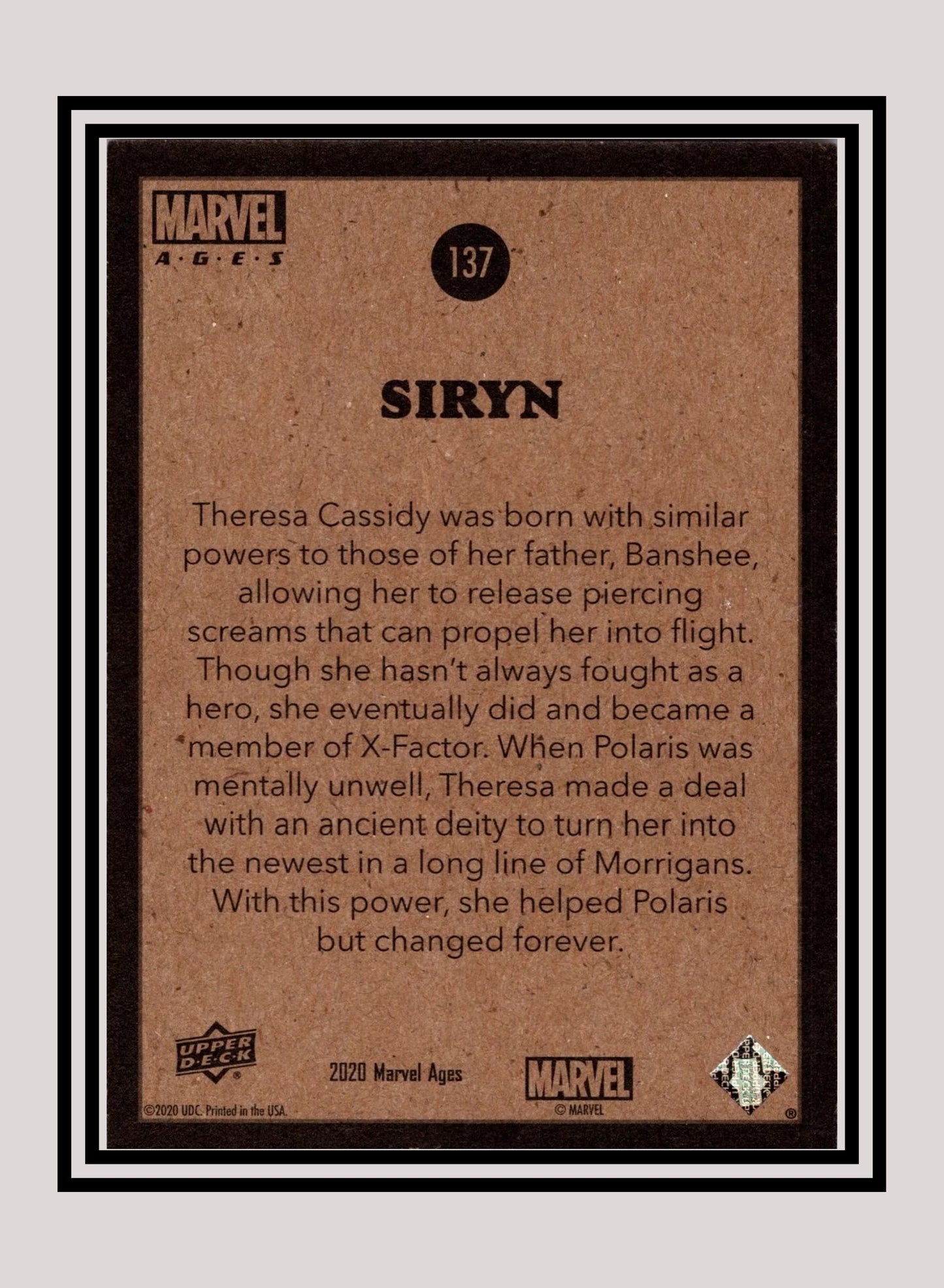 Marvel! 1x Siryn - Base (#137 - 2020 Upper Deck Marvel Ages)