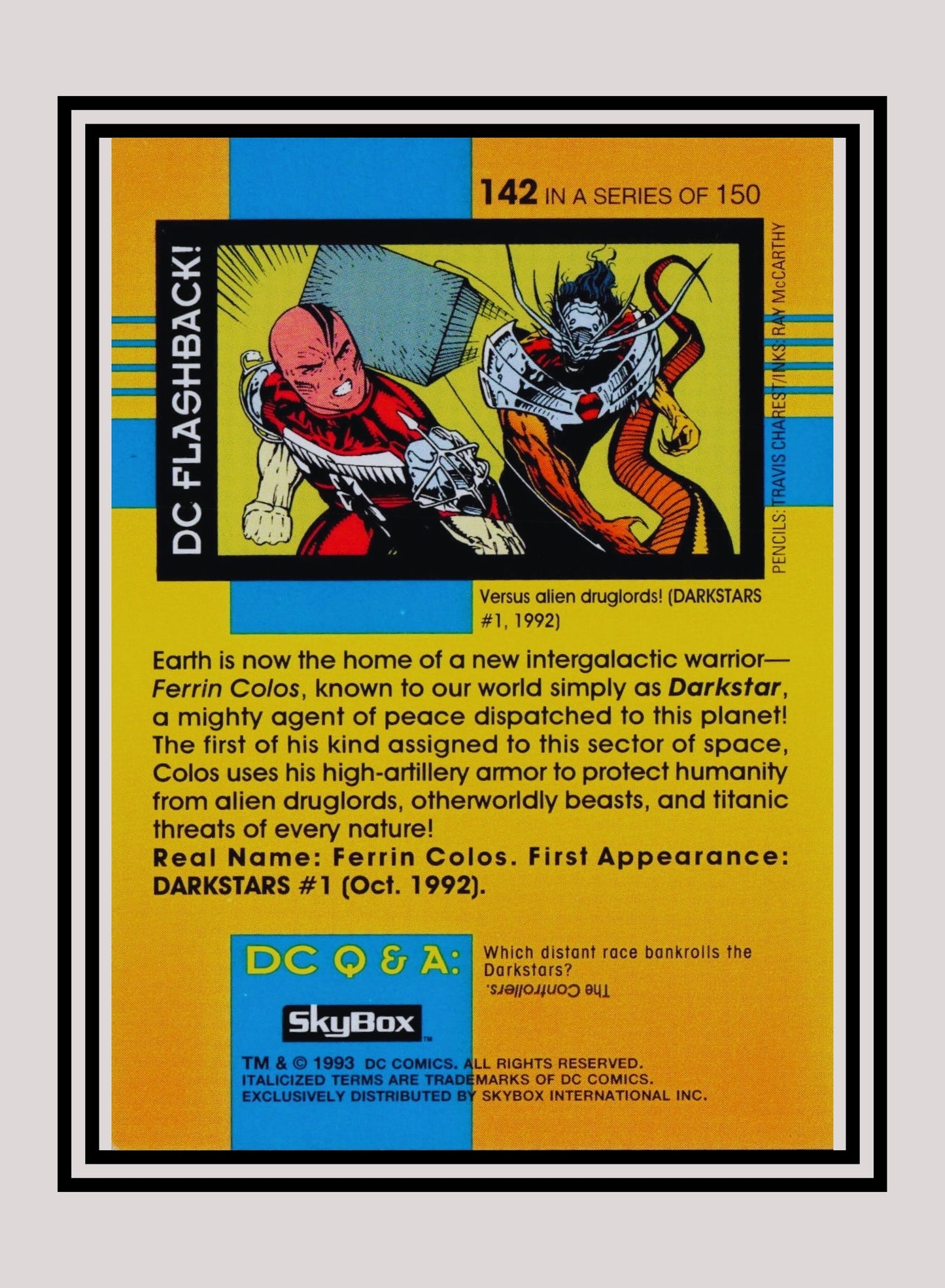 DC! 1x Darkstar - Base (#142 - 1993 Skybox DC Cosmic Teams)