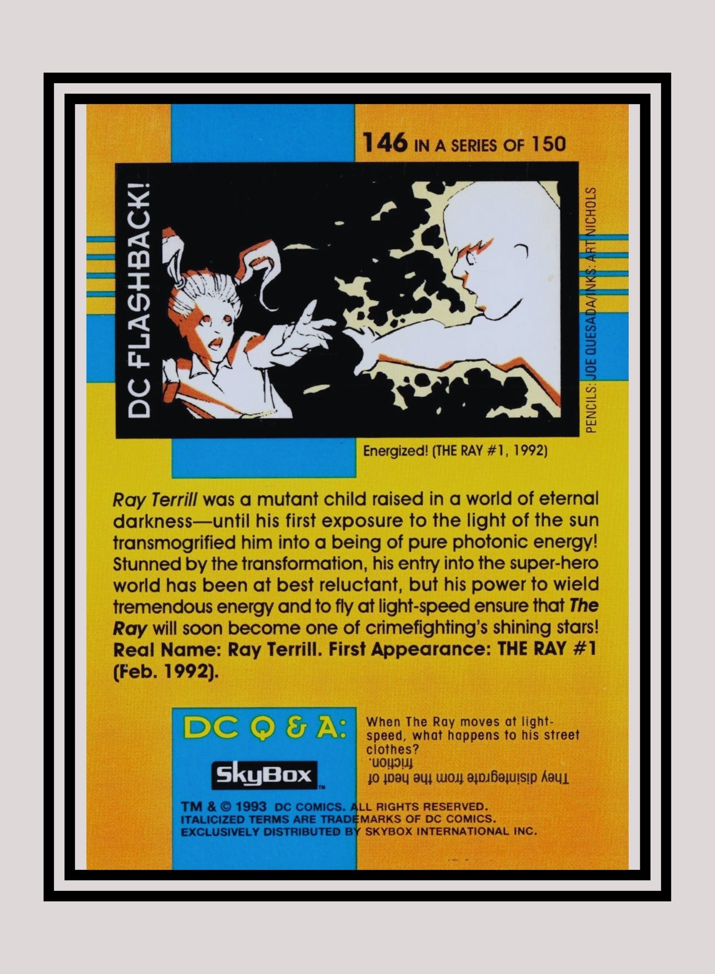 DC! 1x The Ray - Base (#146 - 1993 Skybox DC Cosmic Teams)