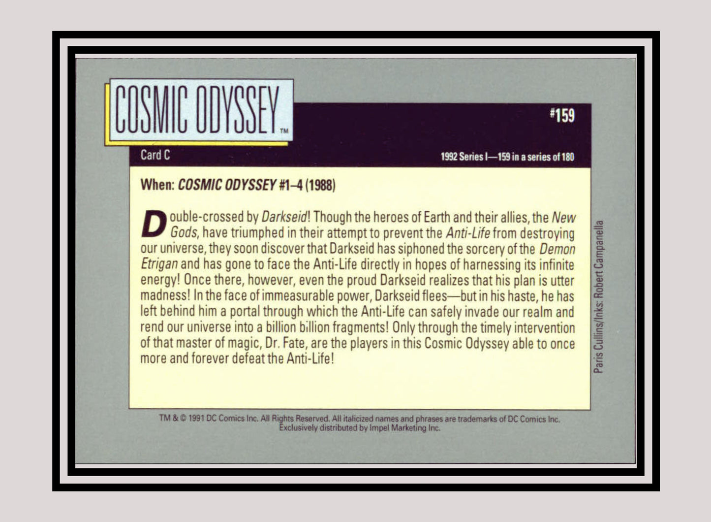 DC! 1x Cosmic Odyssey (Card C) - Base (#159 - 1991 Impel DC Cosmic Cards)