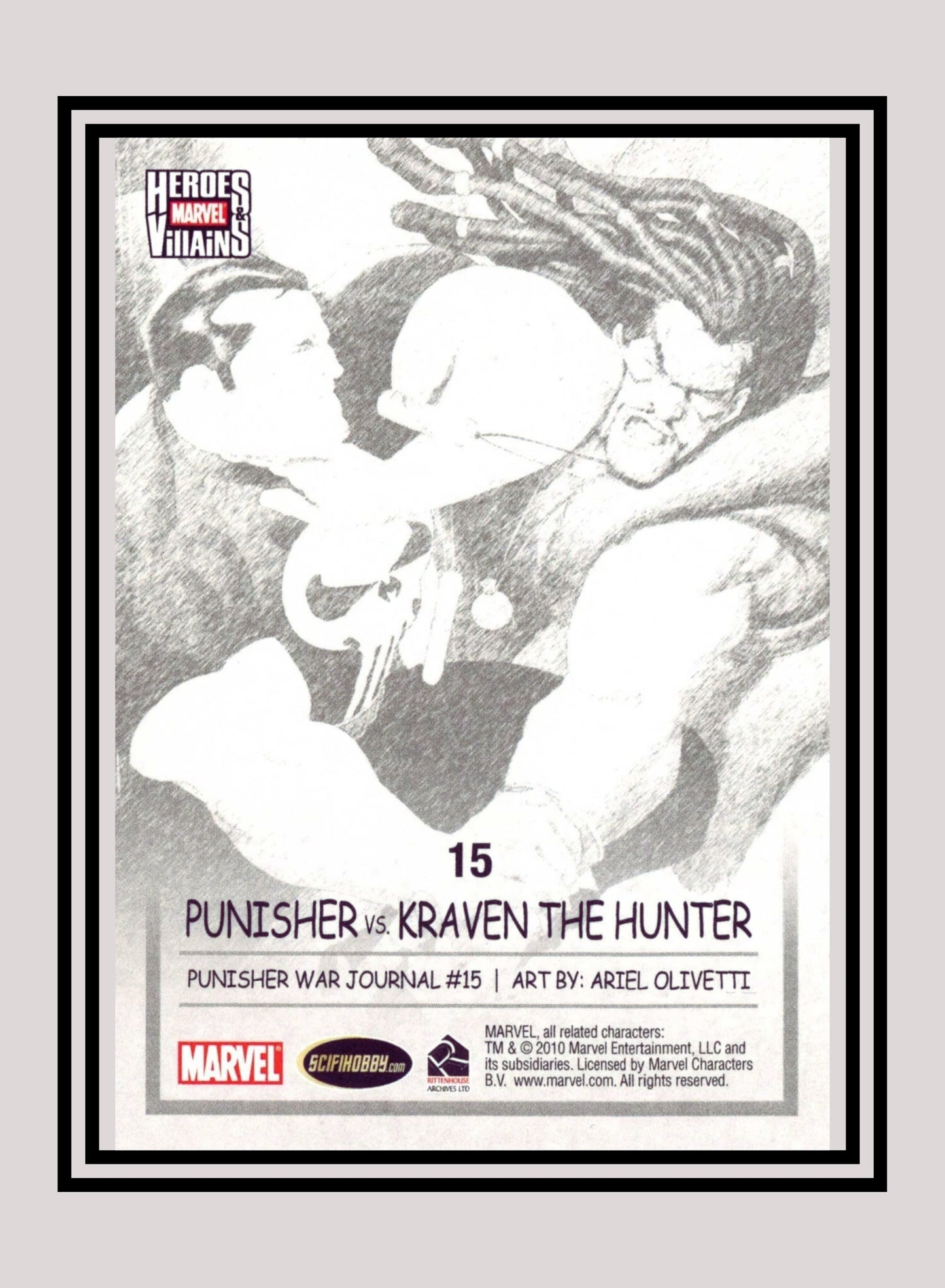 Marvel! 1x Punisher vs. Kraven The Hunter - Base (#15 - 2010 Rittenhouse Marvel Heroes & Villains)