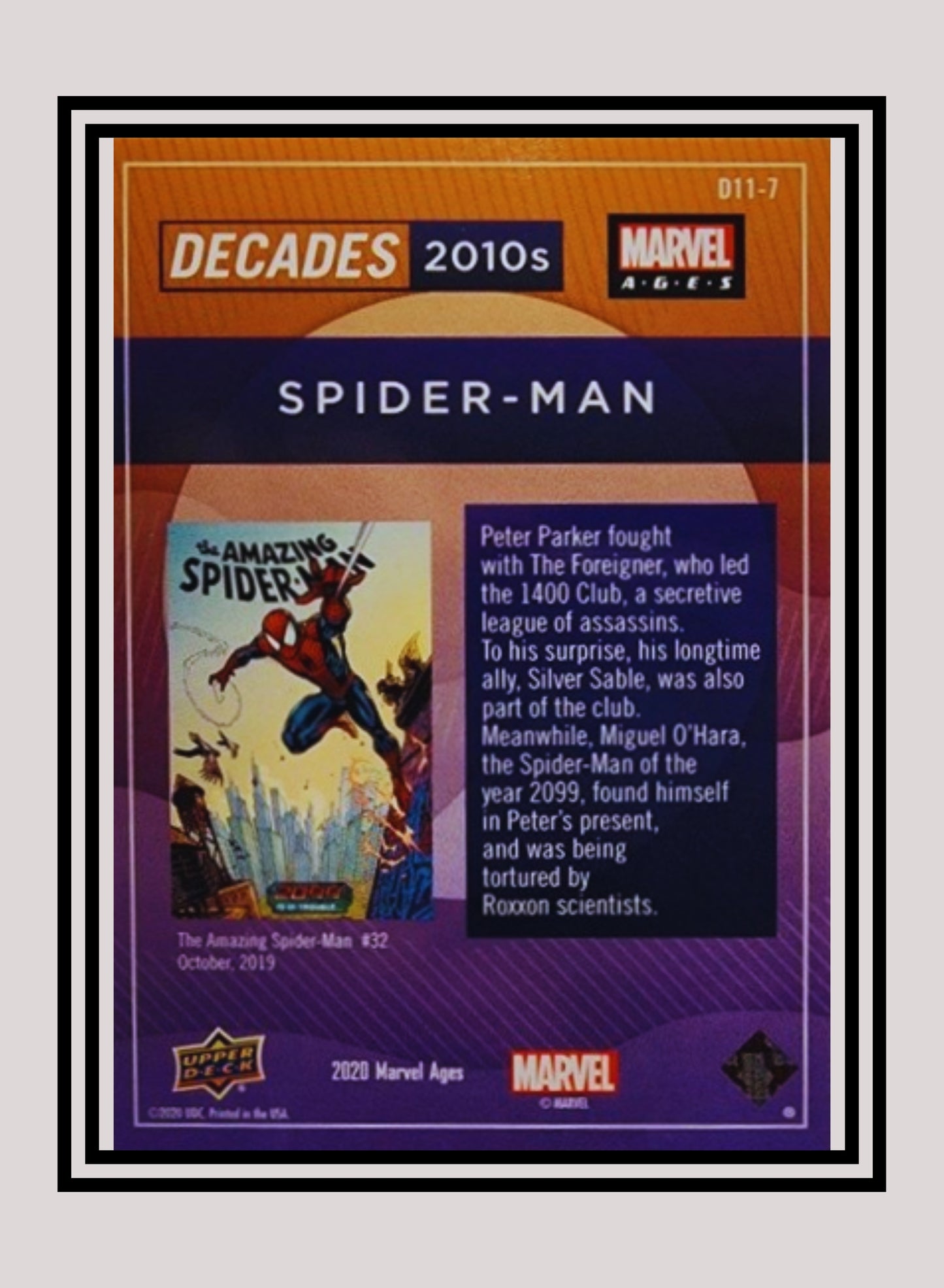 Marvel! 1x Spiderman - Prism Refractor Decades 2010 (D11-7 - 2020 Upper Deck Marvel Ages)