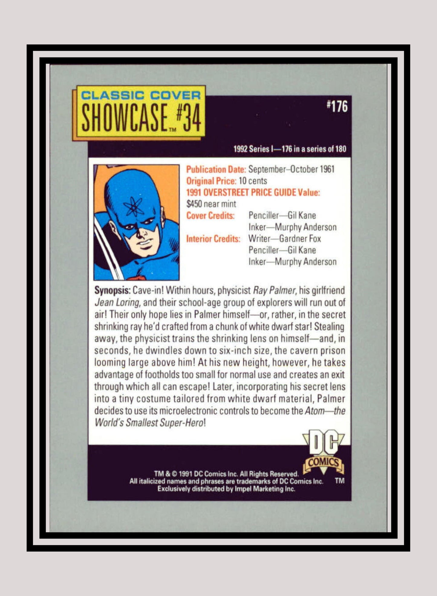 DC! 1x Showcase #34 - Base (#176 - 1991 Impel DC Cosmic Cards)