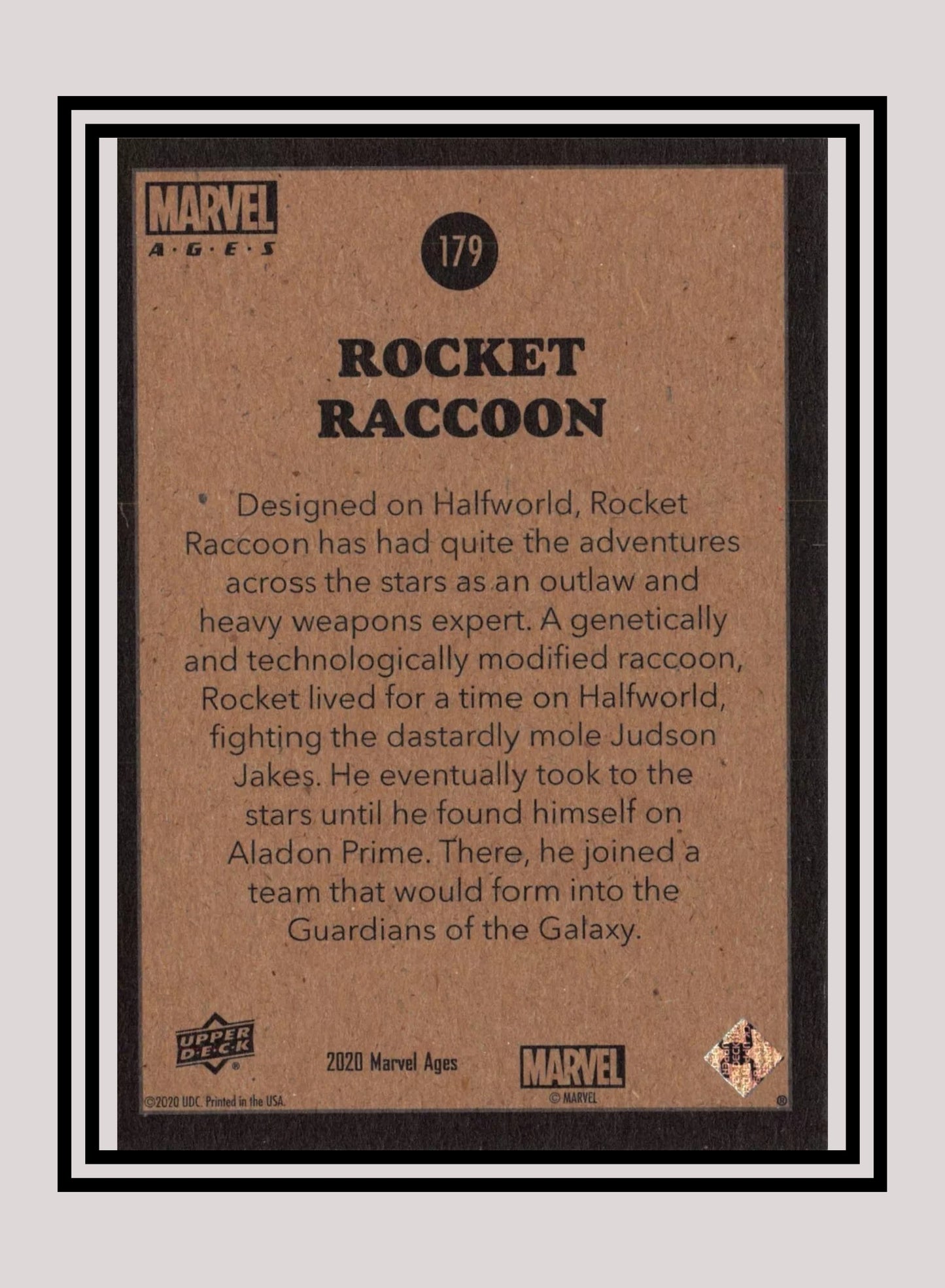 Marvel! 1x Rocket Raccoon - Base (#179 - 2020 Upper Deck Marvel Ages)