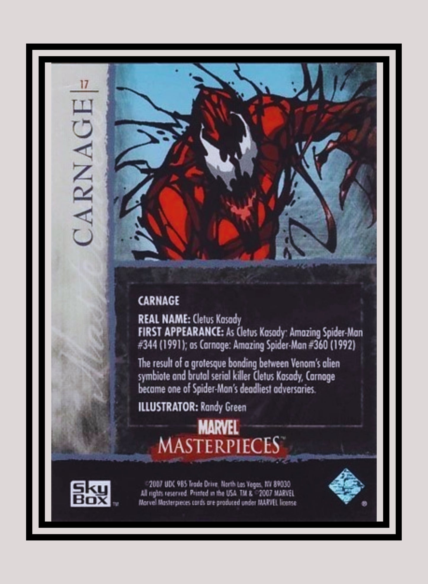 Marvel! 1x Carnage - Base (#17 - 2007 Upper Deck Marvel Masterpieces)