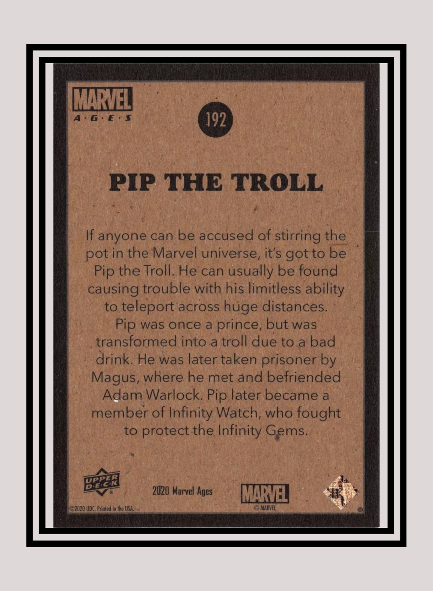 Marvel! 1x Pip the Troll - Base (#192 - 2020 Upper Deck Marvel Ages)