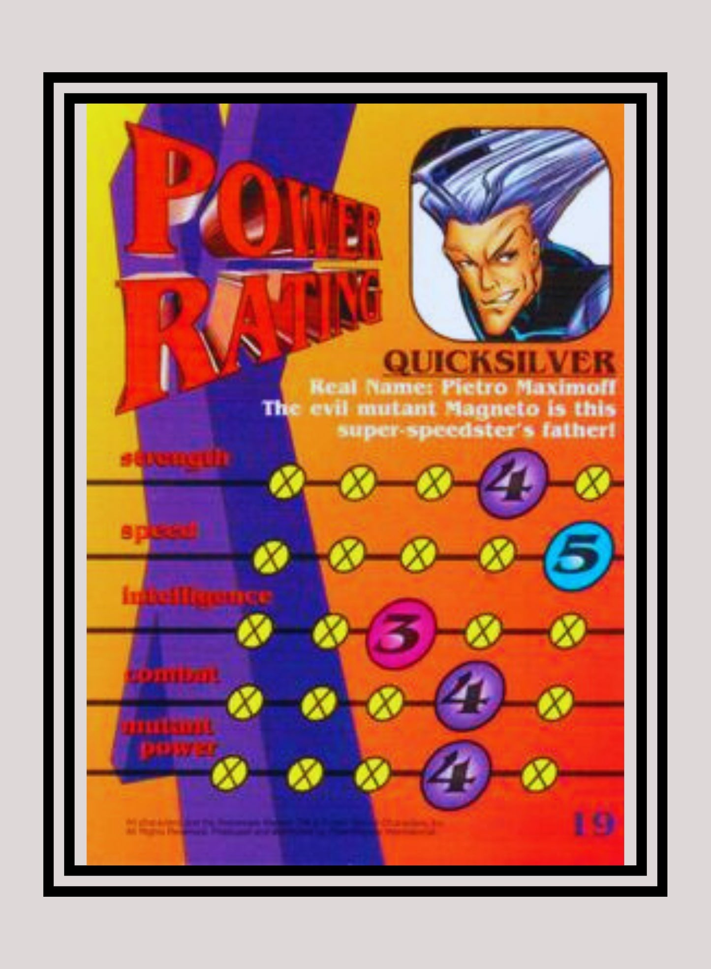 Marvel! 1x Quicksilver - Base (#19 - 1997 Fleer X-Men International)