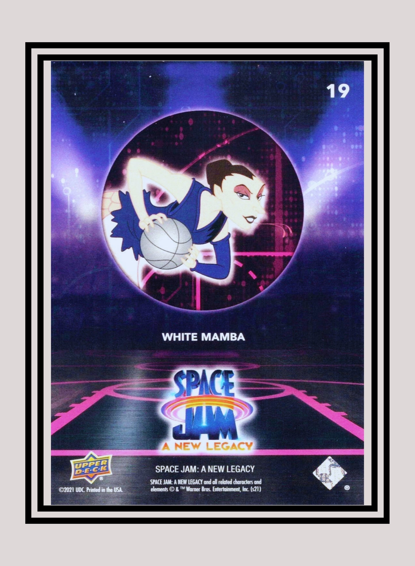 1x White Mamba - Base/Blue Parallel (#19 - 2021 Upper Deck Space Jam: A New Legacy)