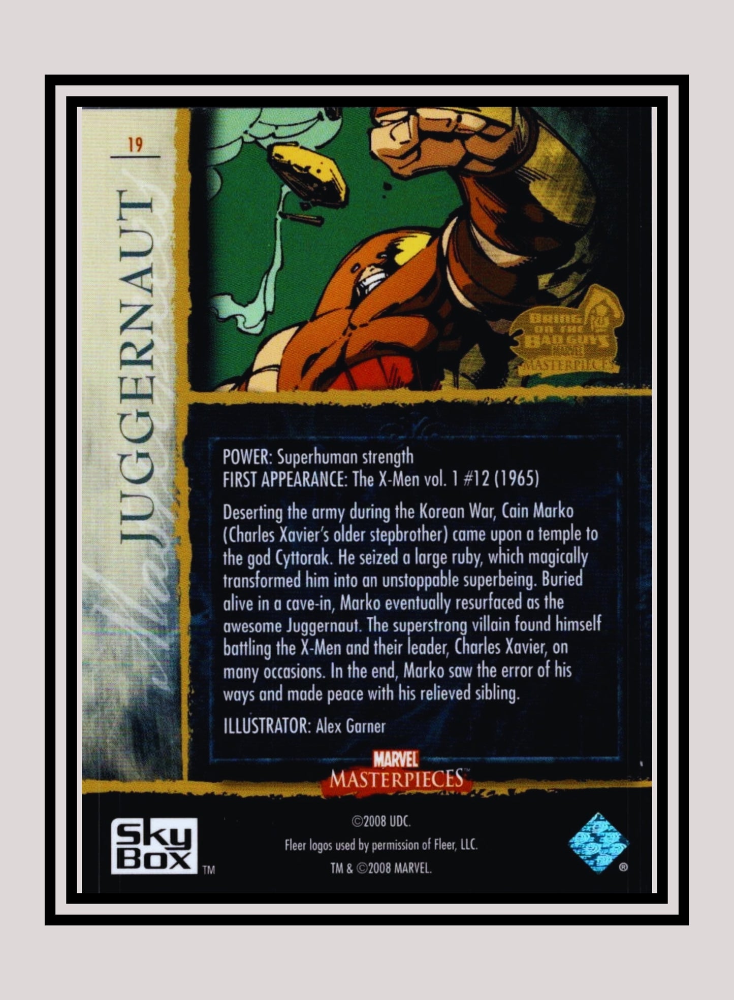 Marvel! 1x Juggernaut - Base (#19 - 2008 Upper Deck Marvel Masterpieces Series 3)