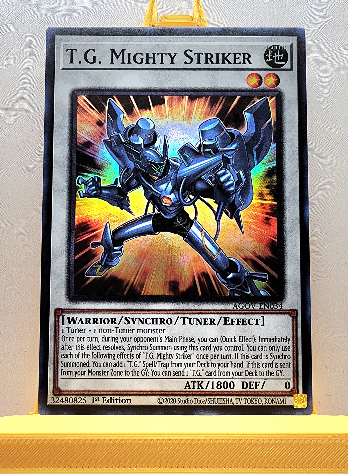 Yugioh! 1x T.G. Mighty Striker (AGOV - Super Rare) 1st Edition