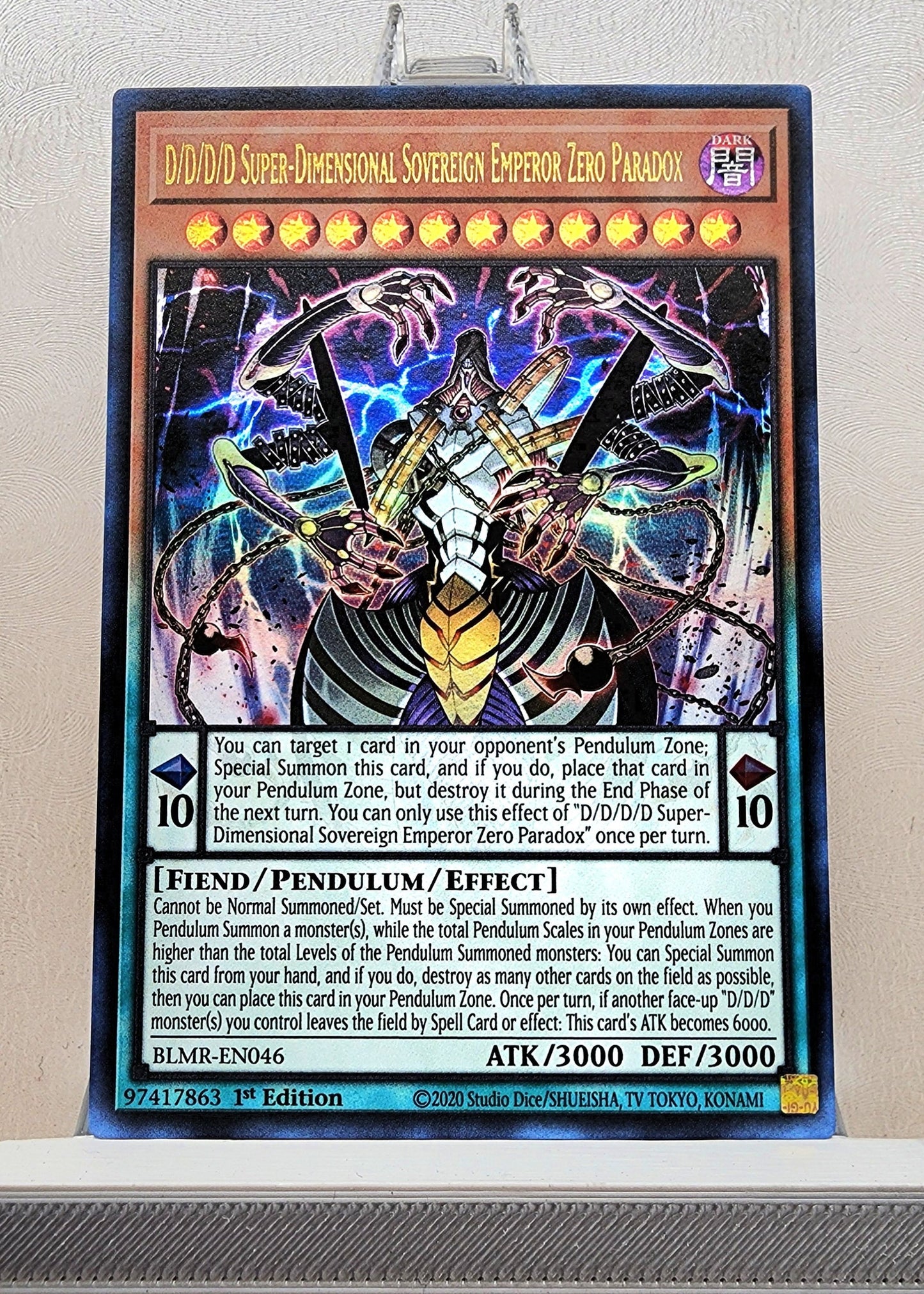 Yugioh! 1x D/D/D/D Super-Dimensional Sovereign Emperor Zero Paradox (BLMR - Ultra Rare) 1st Edition