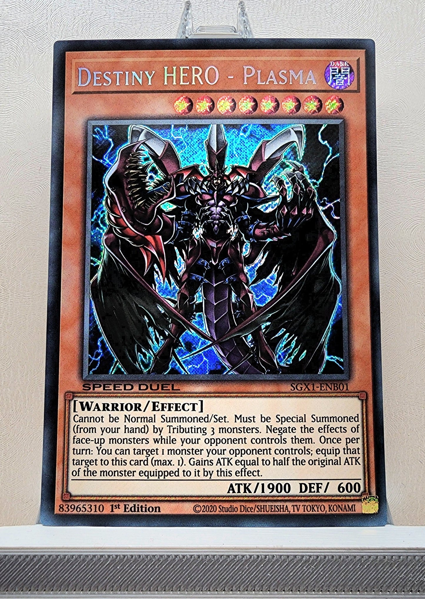 Yugioh! 1x Destiny HERO - Plasma (SGX1 - Secret Rare) 1st Edition