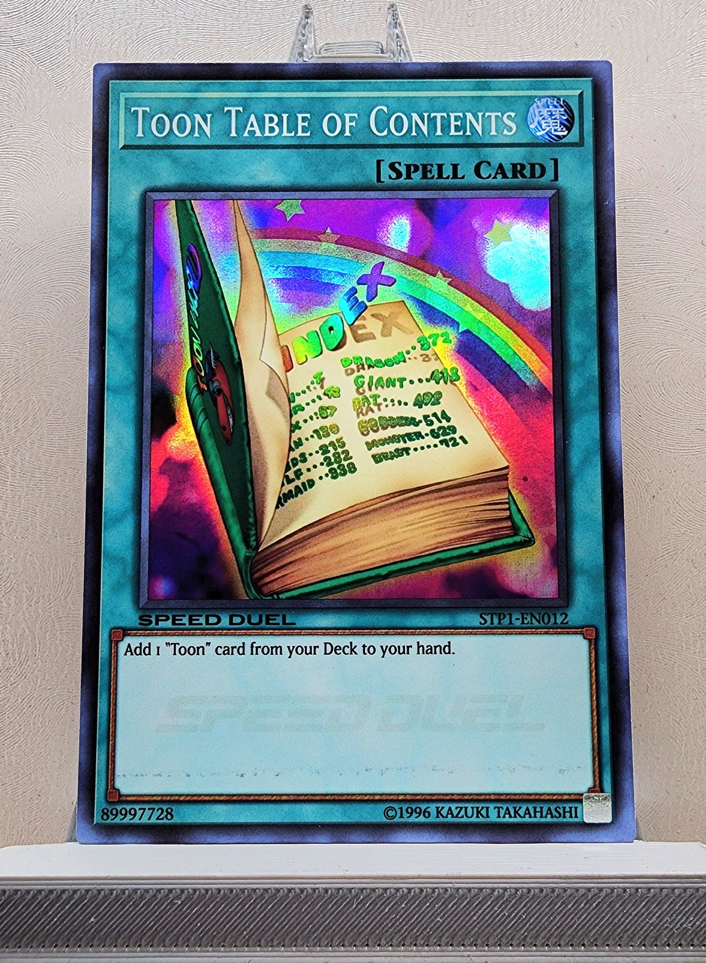 Yugioh! 1x Toon Table of Contents (STP1/DASA - Super Rare) 1st/Unli Edition