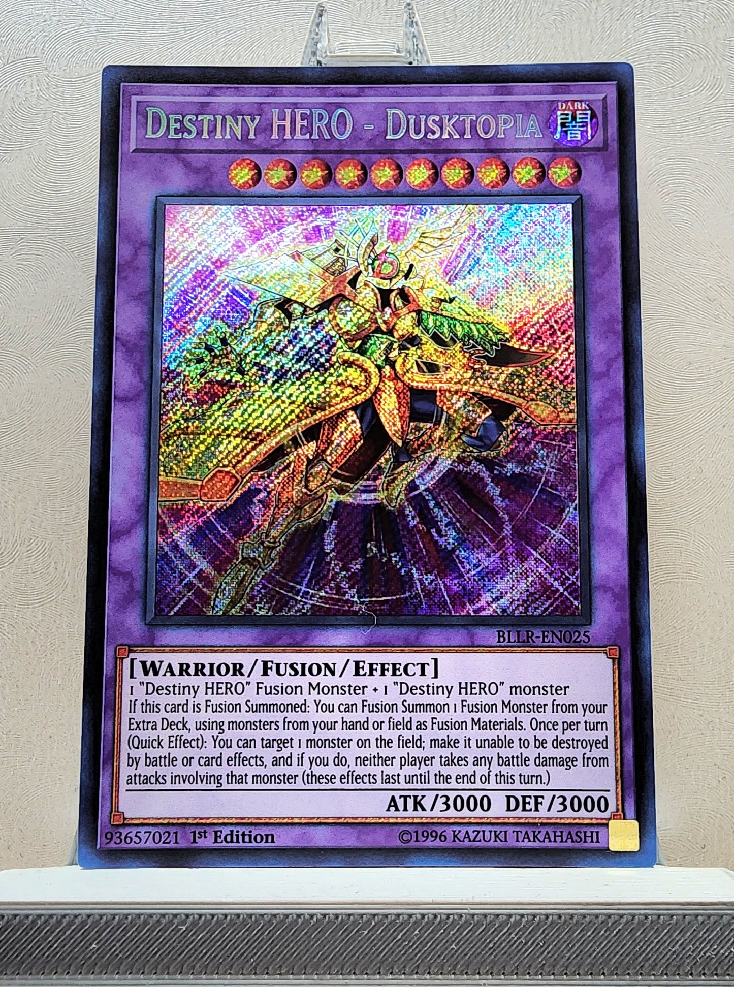 Yugioh! 1x Destiny HERO - Dusktopia (BLLR - Secret Rare) 1st Edition