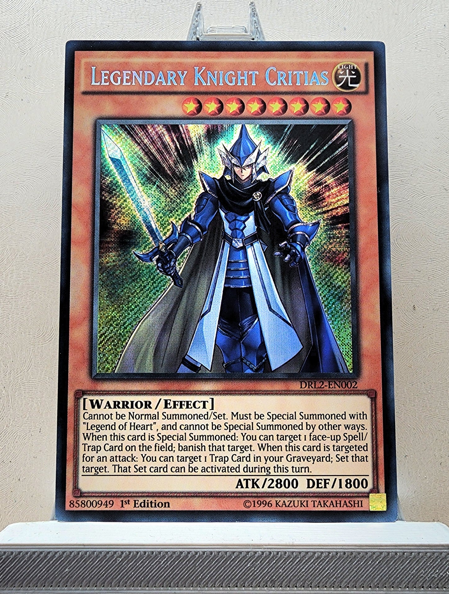 Yugioh! 1x Legendary Knight Critias (DRL2 - Secret Rare) 1st Edition