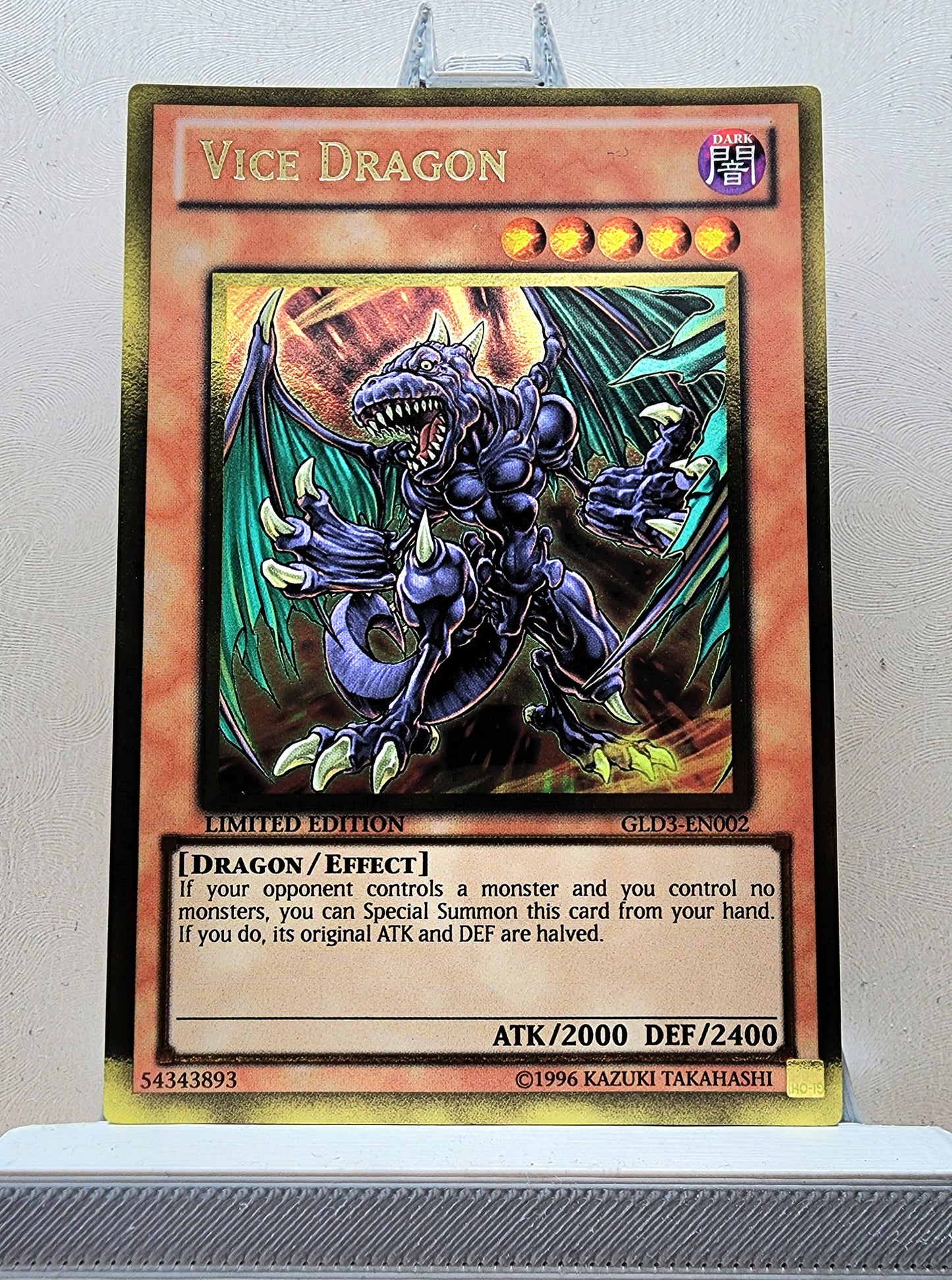 Yugioh! 1x Vice Dragon (GLD3 - Gold Rare) Limited Edition