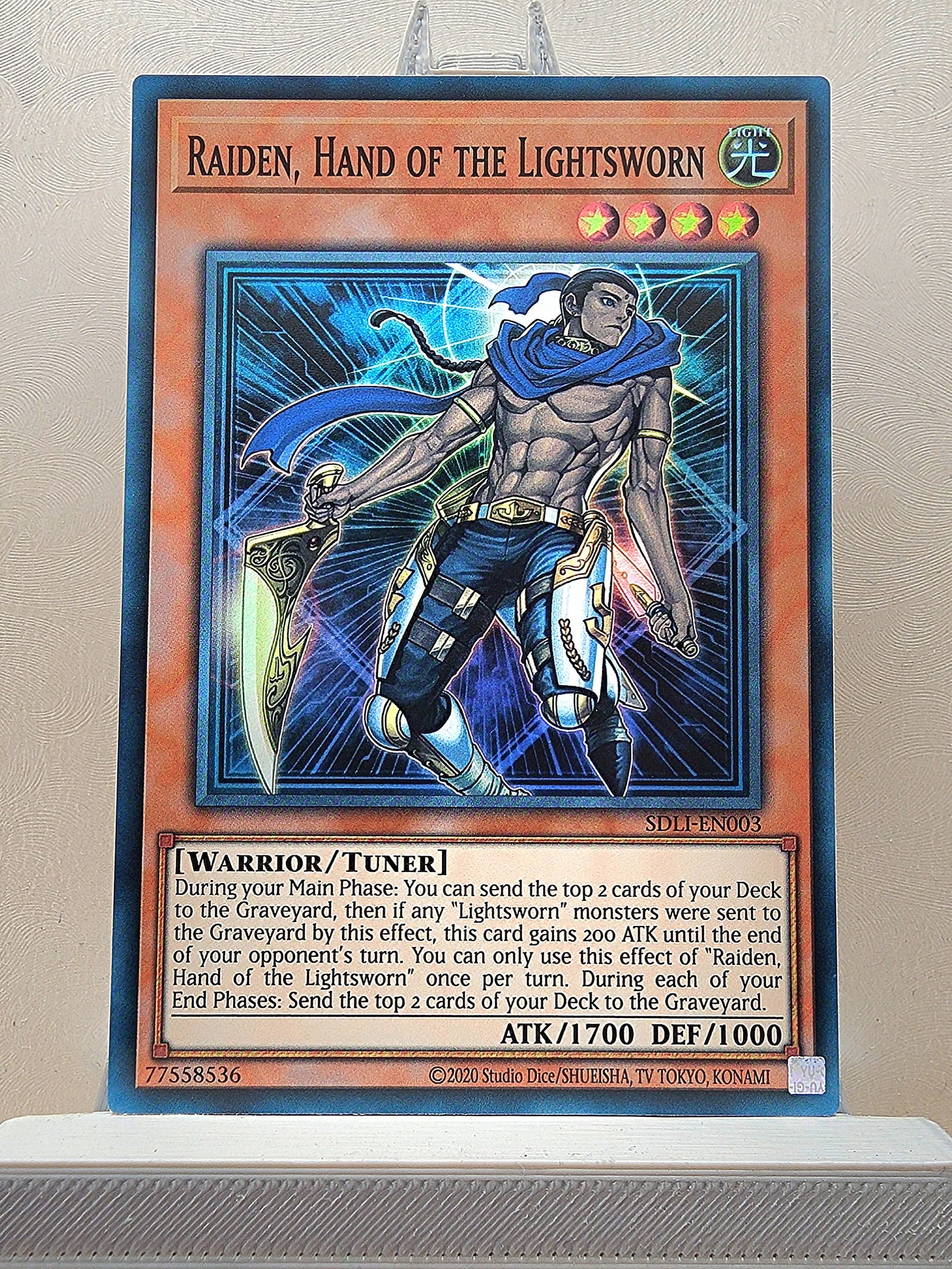 Yugioh! 1x Raiden, Hand of the Lightsworn (SDLI - Super Rare) Unli Edition