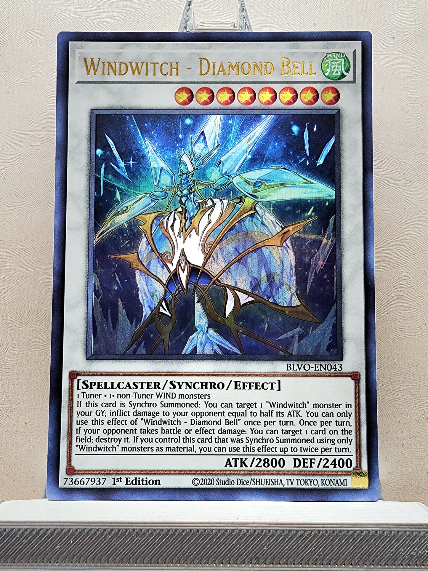 Yugioh! 1x Windwitch - Diamond Bell (BLVO - Ultra Rare) 1st Edition