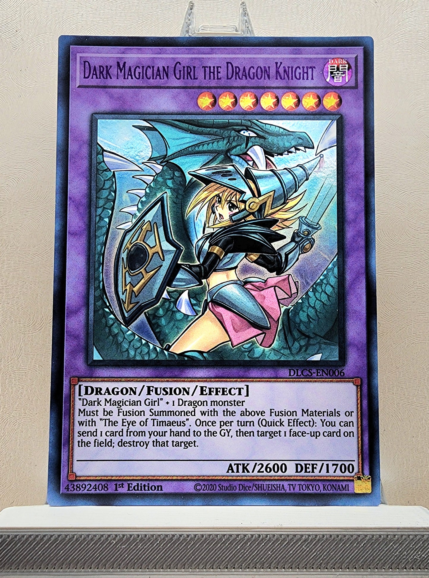 Yugioh! 1x Dark Magician Girl the Dragon Knight Alt Art (DLCS - Ultra Rare) 1st Edition