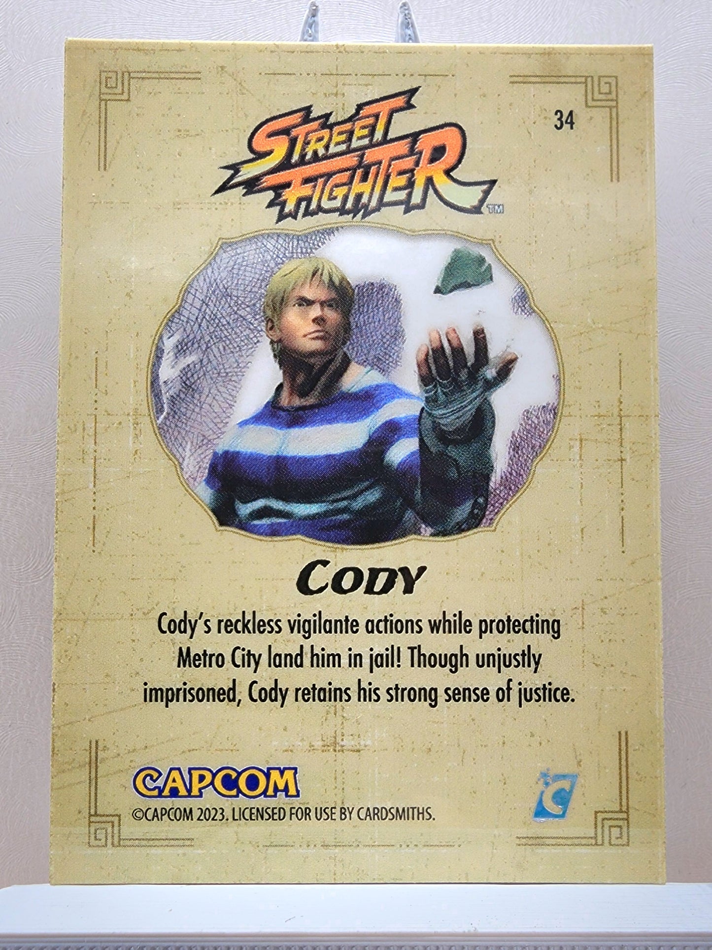 Street Fighter! 1x Cody - Rainbow Holofoil (#34 - 2023 Cardsmiths Street Fighter Series One)