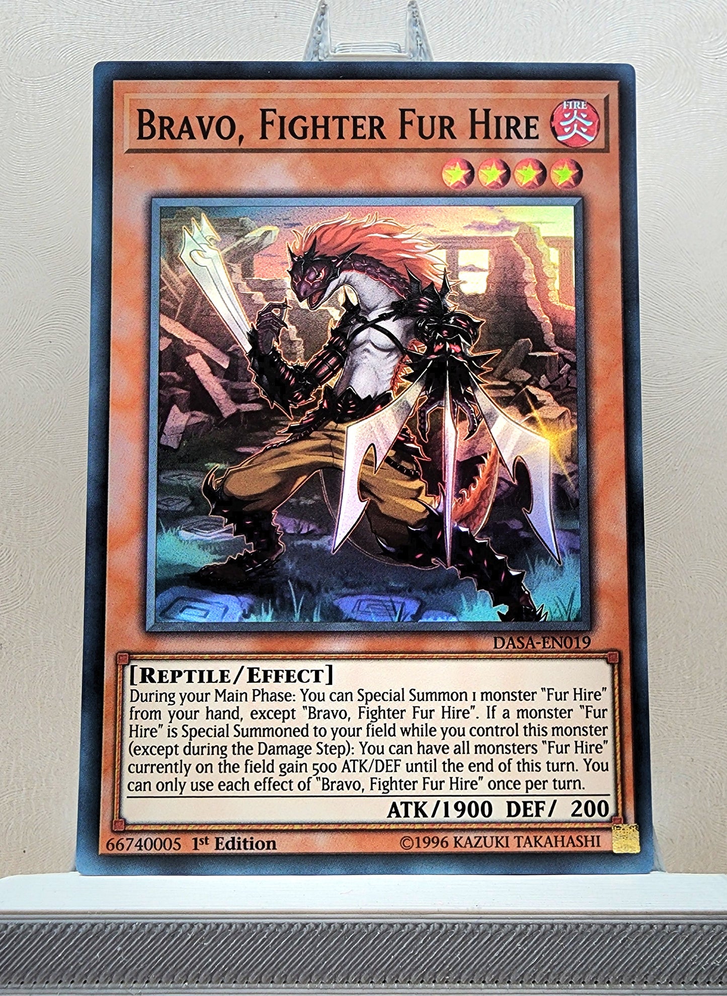 Yugioh! 1x Bravo, Fighter Fur Hire (DASA - Super Rare) 1st Edition
