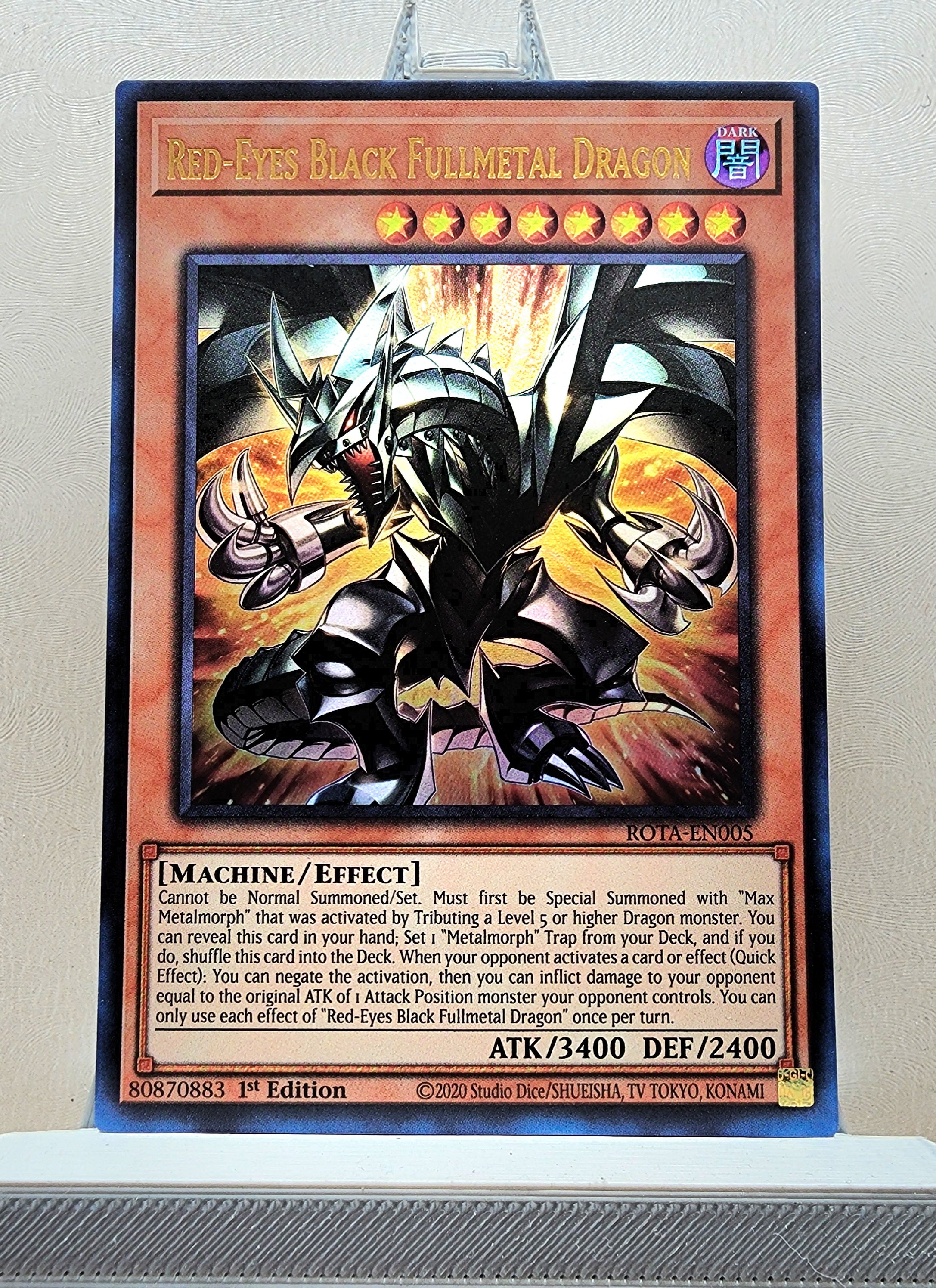 Yugioh! 1x Red-Eyes Black Fullmetal Dragon (ROTA - Ultra Rare) 1st Edi KAWAIII SUSHI Yugioh! 1x Red-Eyes Black Fullmetal Dragon (ROTA - Ultra Rare) 1st Edi KAWAIII SUSHI