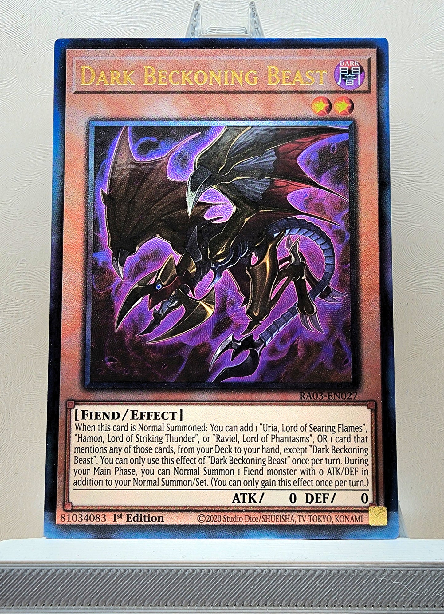 Yugioh! 1x Dark Beckoning Beast (RA03 - Prismatic Ultimate Rare) 1st Edition