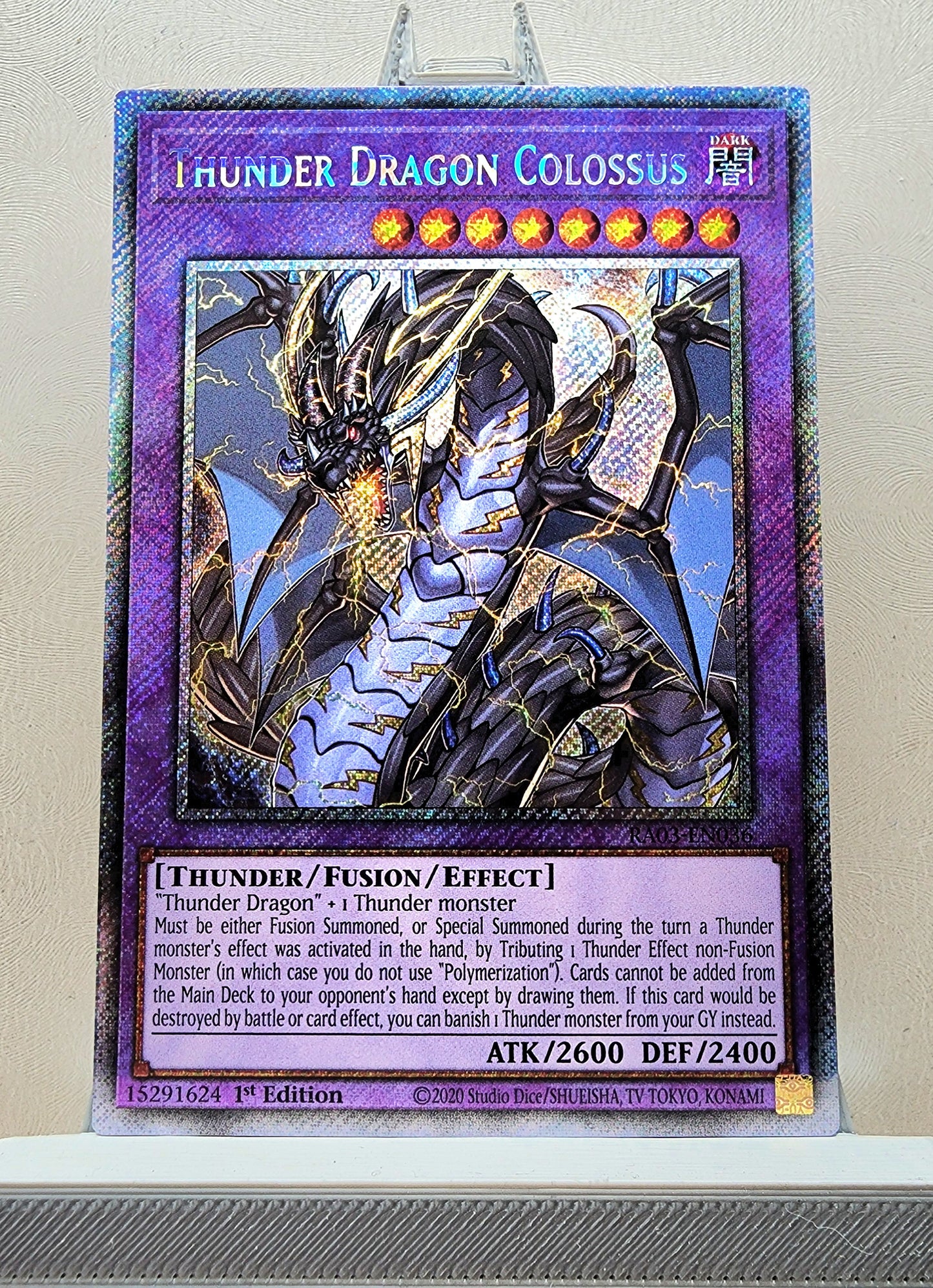 Yugioh! 1x Thunder Dragon Colossus (RA03 - Platinum Secret Rare) 1st Edition