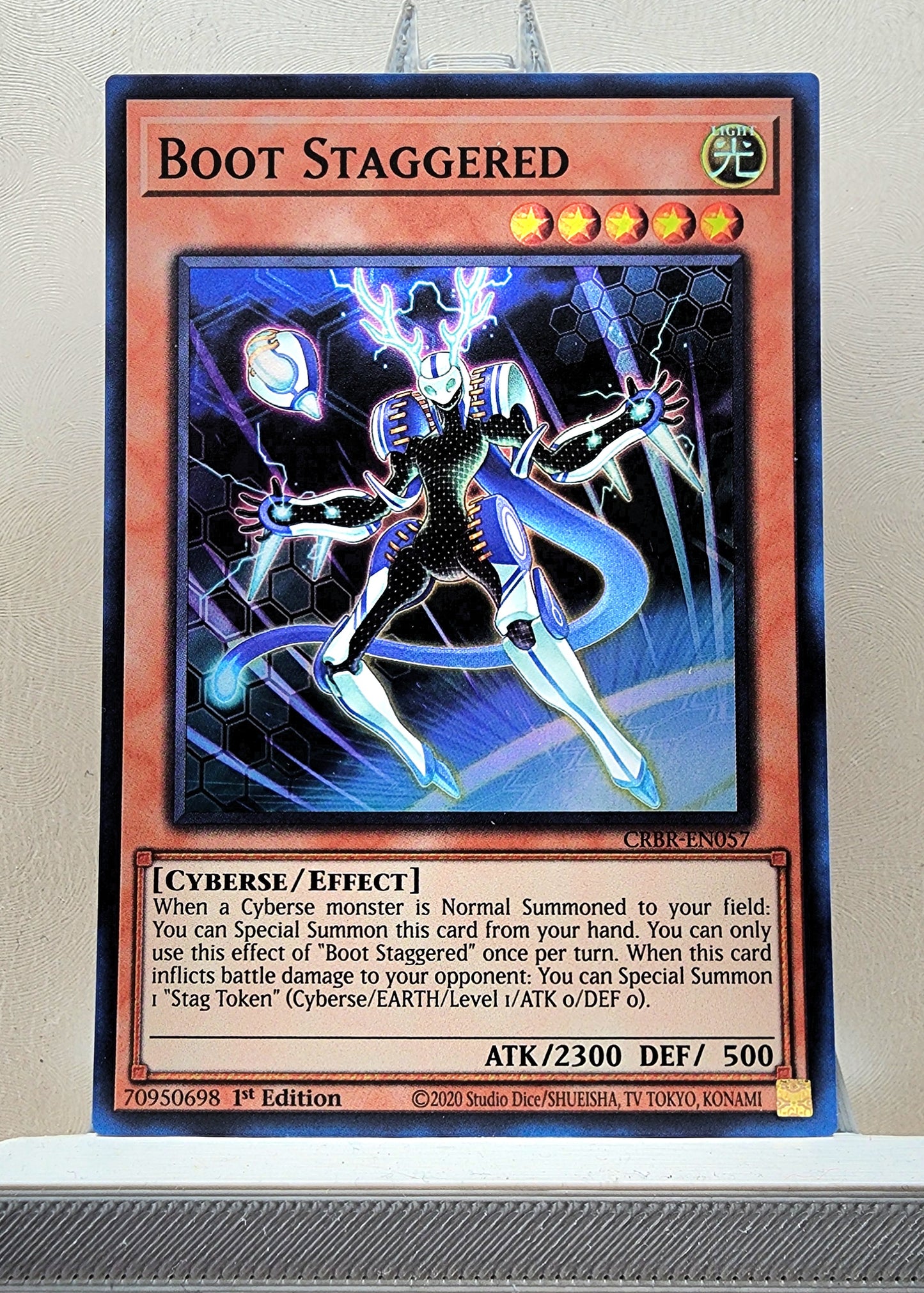 Yugioh! 1x Boot Staggered (CRBR - Super Rare) 1st Edition