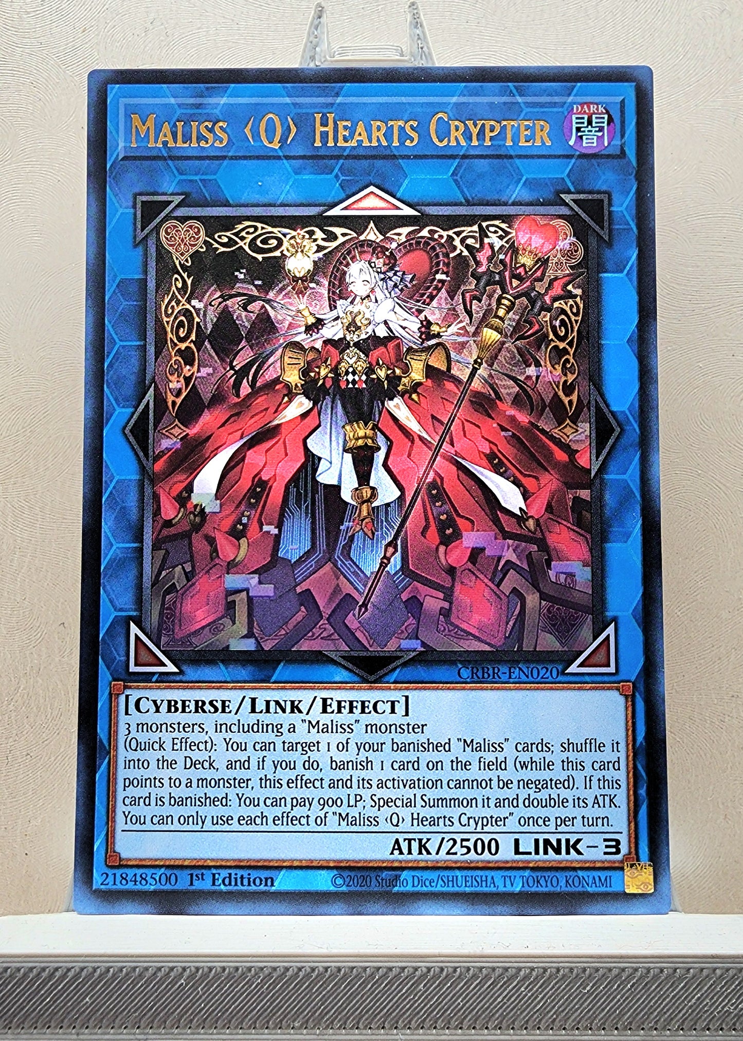 Yugioh! 1x Maliss <Q> Hearts Crypter (CRBR - Ultra Rare) 1st Edition