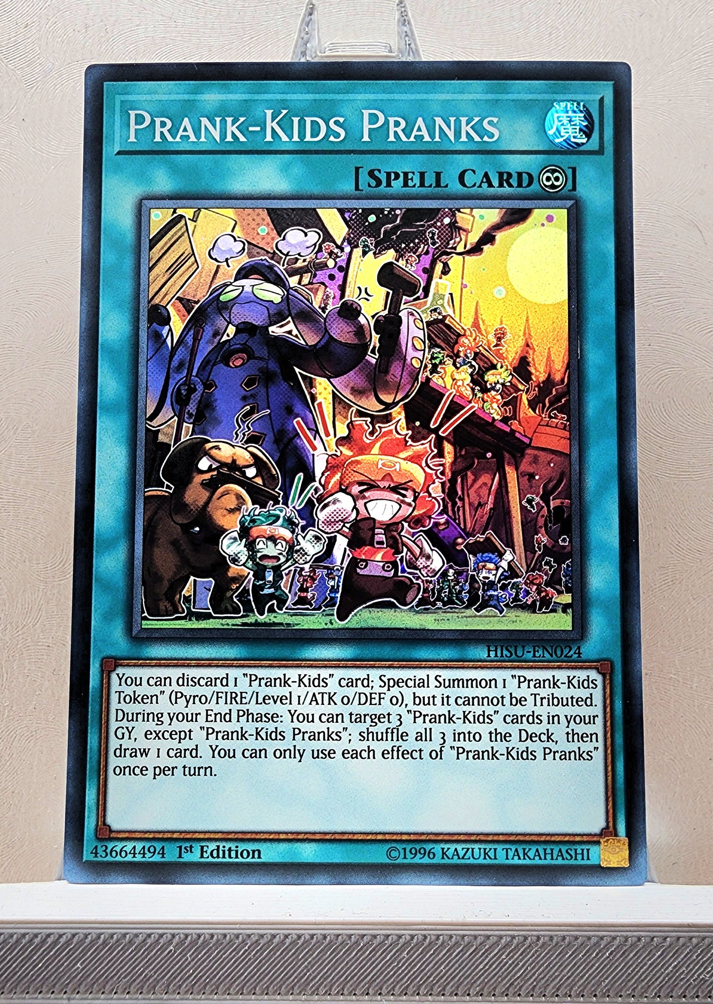 Yugioh! 1x Prank-Kids Pranks (HISU - Super Rare) 1st Edition