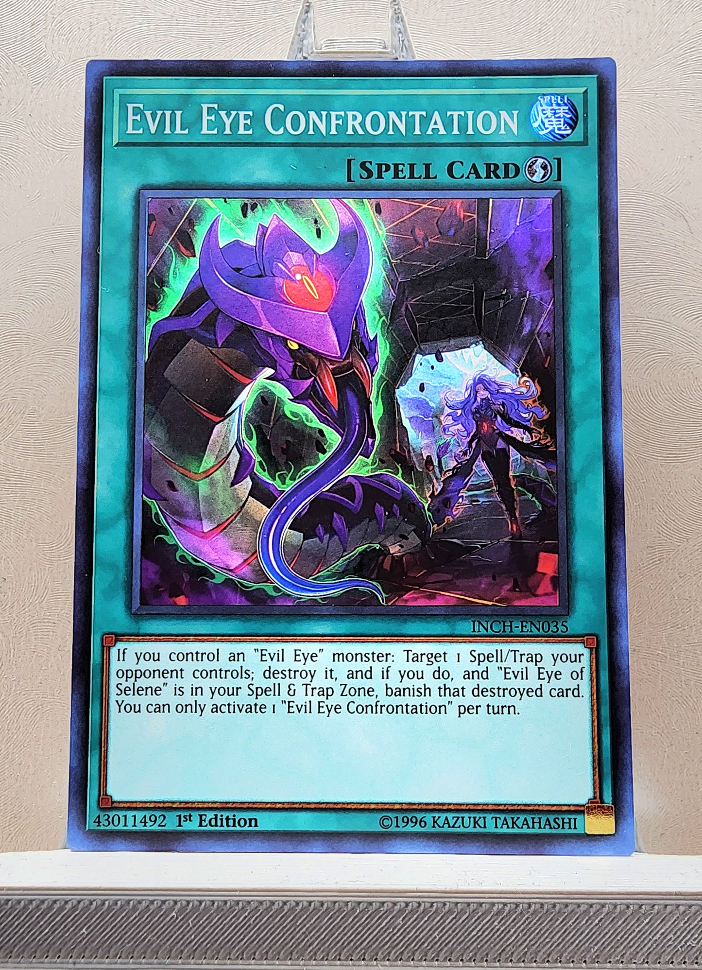 Yugioh! 1x Evil Eye Confrontation (INCH - Super Rare) 1st Edition