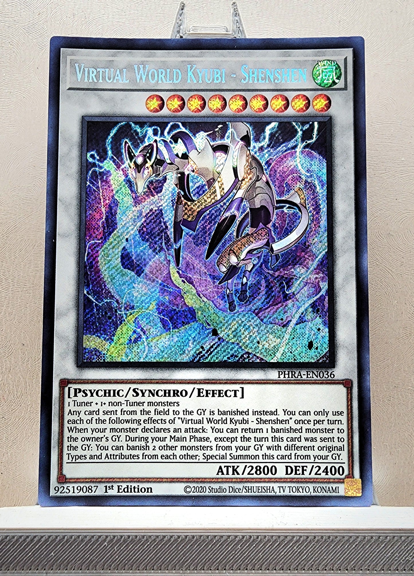 Yugioh! 1x Virtual World Kyubi - Shenshen (PHRA - Secret Rare) 1st Edition