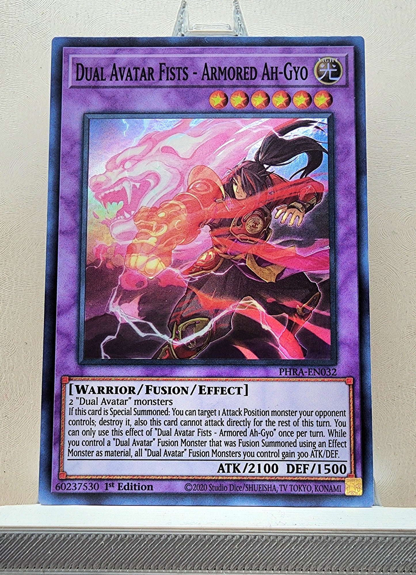 Yugioh! 1x Dual Avatar Fists - Armored Ah-Gyo (PHRA - Super Rare) 1st Edition