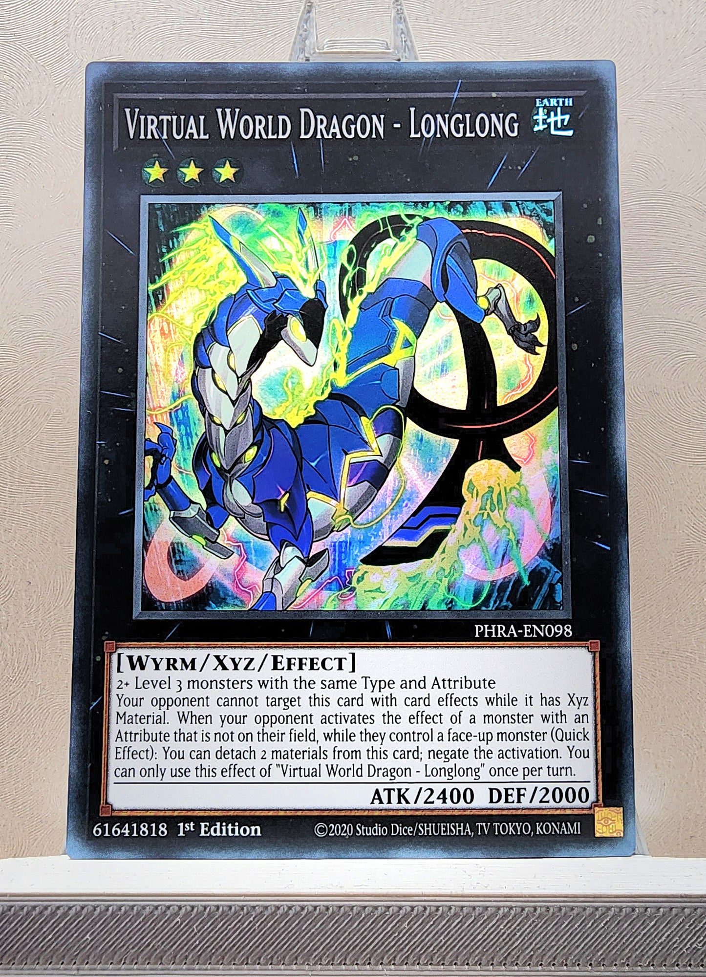 Yugioh! 1x Virtual World Dragon - Longlong (PHRA - Super Rare) 1st Edition