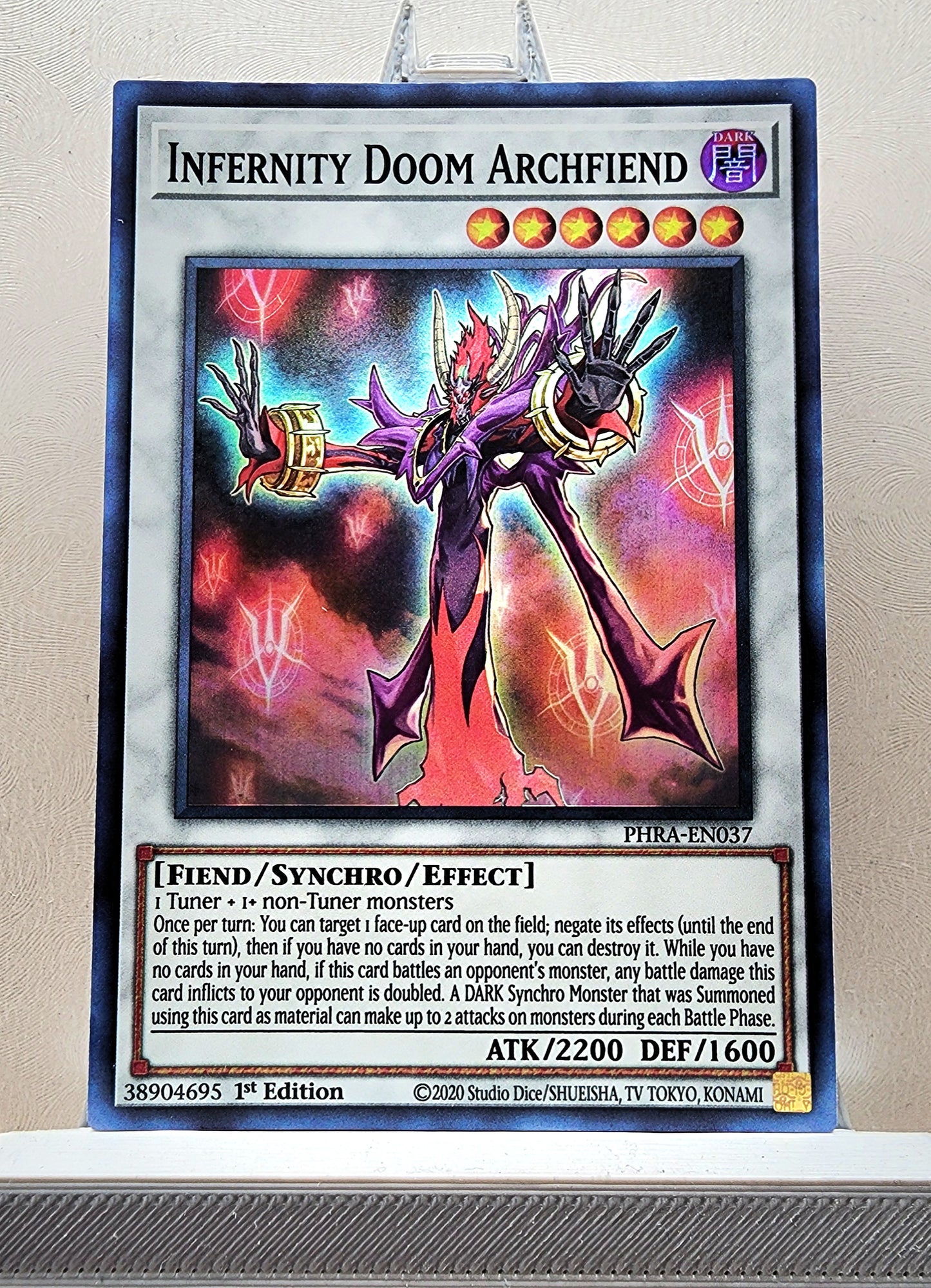 Yugioh! 1x Infernity Doom Archfiend (PHRA - Super Rare) 1st Edition