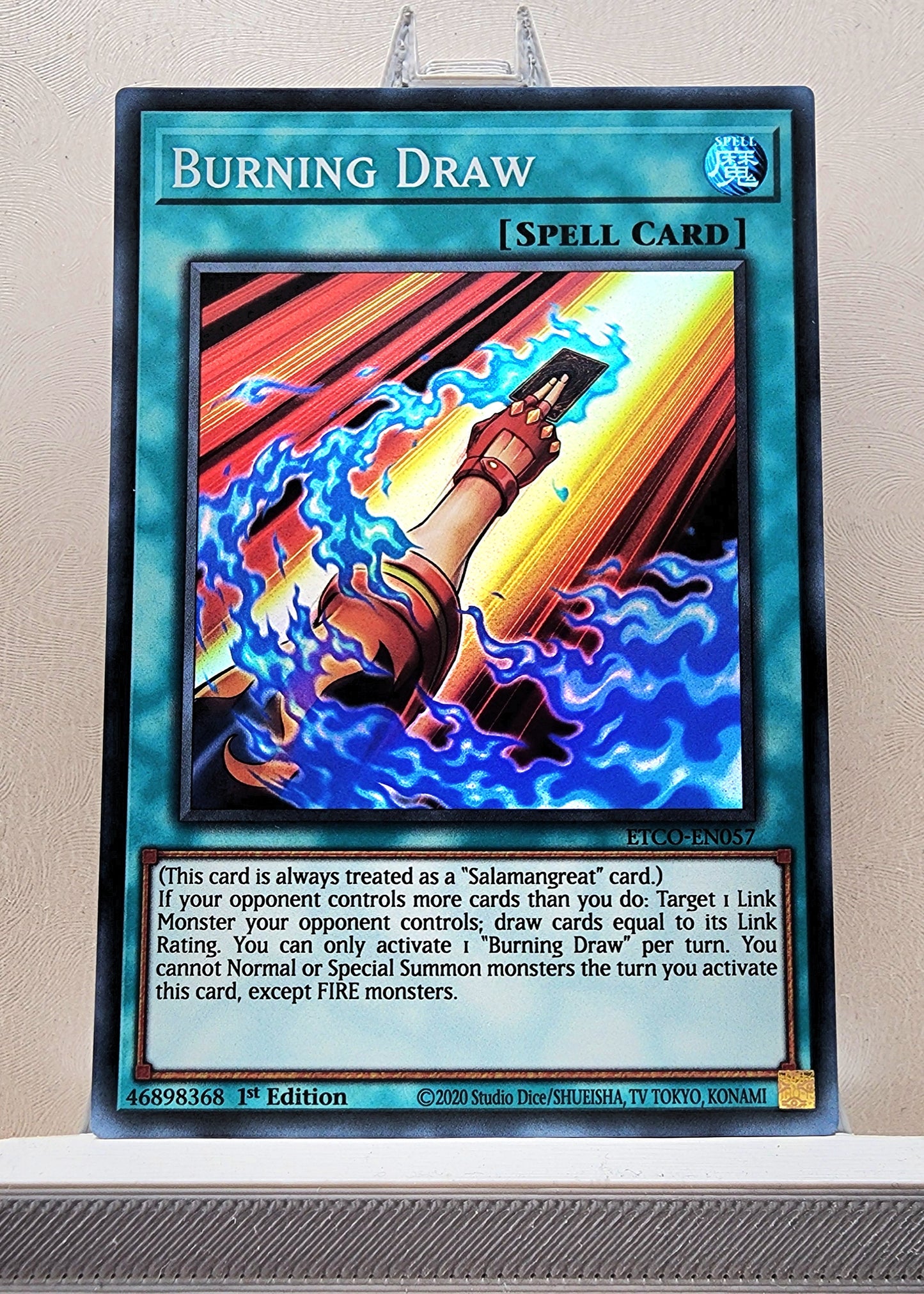 Yugioh! 1x Burning Draw (ETCO - Super Rare) 1st Edition
