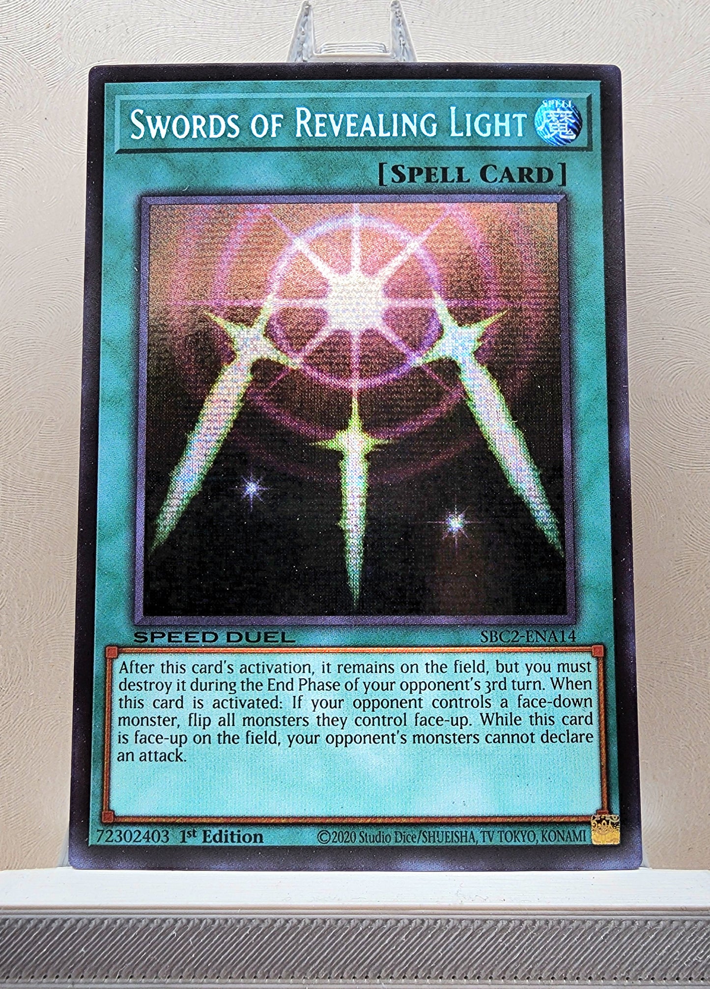Yugioh! 1x Swords of Revealing Light (SBC2 - Prismatic Secret Rare) 1st Edition