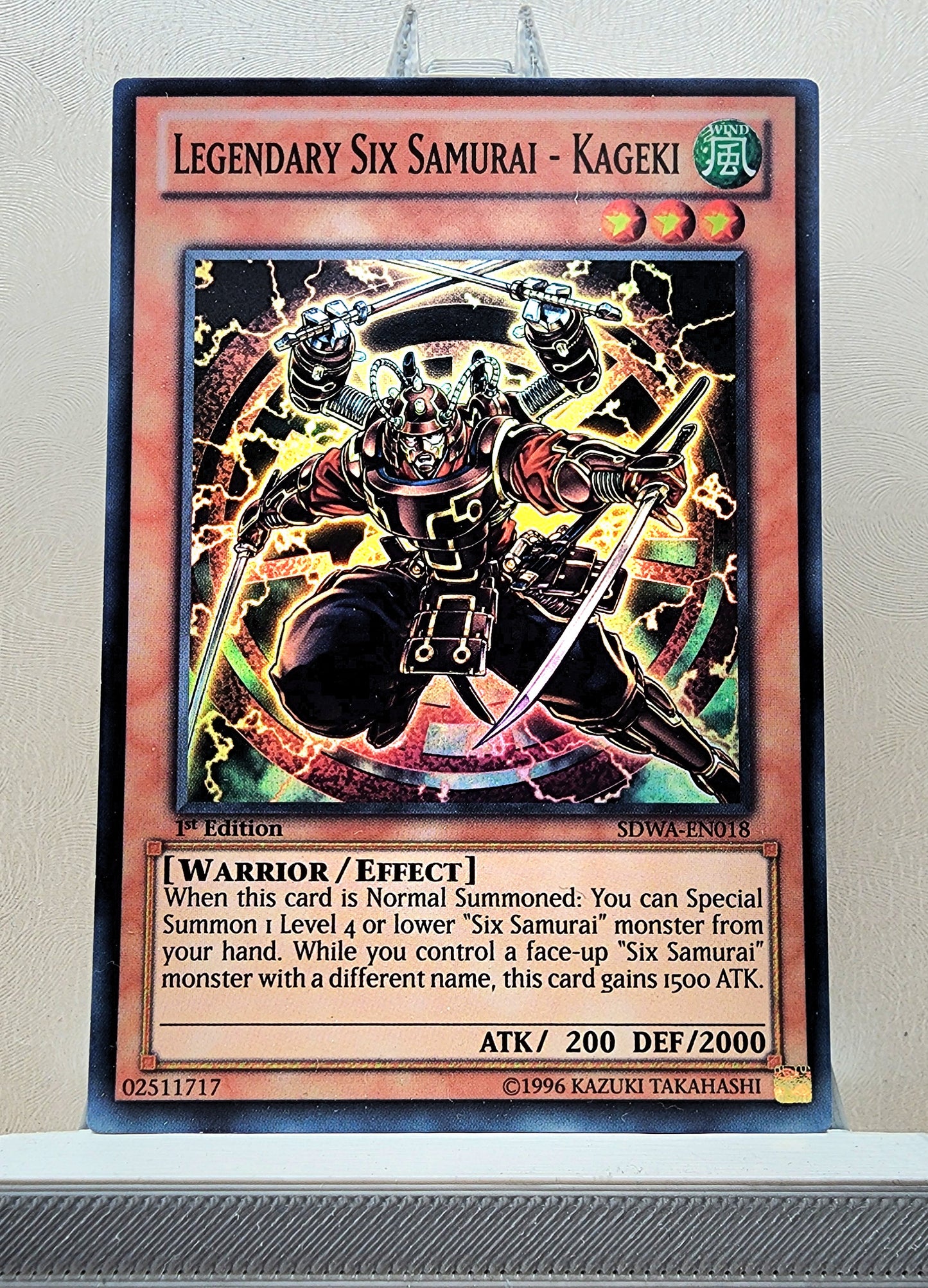 Yugioh! 1x Legendary Six Samurai - Kageki (SDWA - Super Rare) 1st Edition