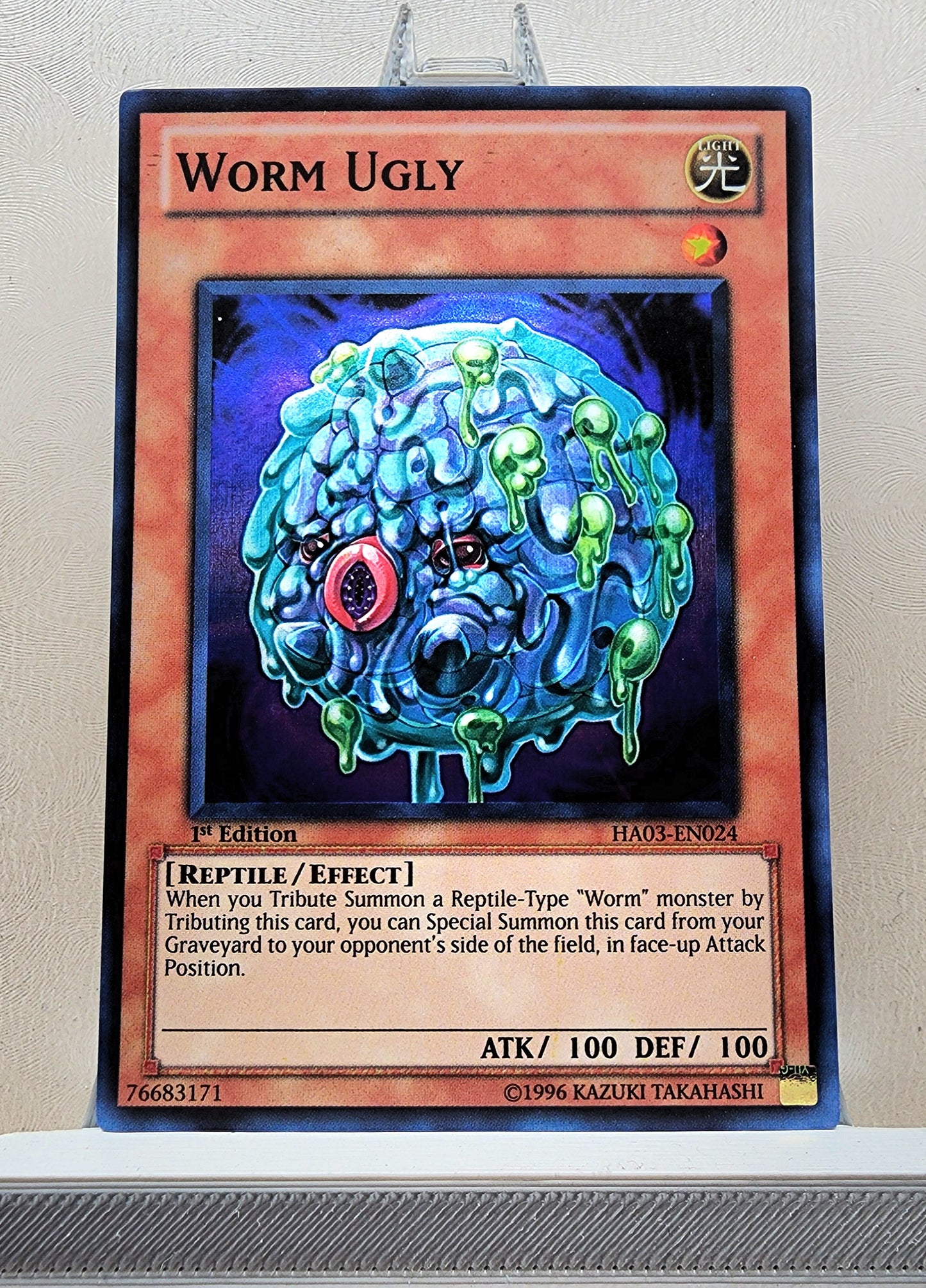 Yugioh! 1x Worm Ugly (HA03- Super Rare) 1st Edition