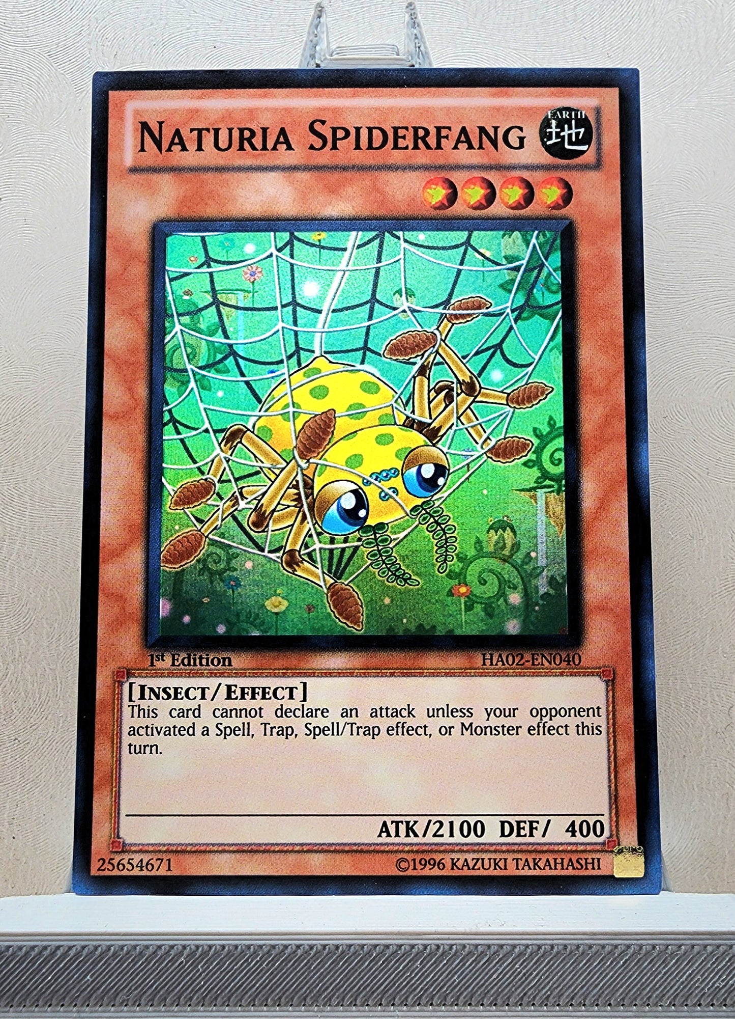 Yugioh! 1x Naturia Spiderfang (HA02 - Super Rare) 1st Edition