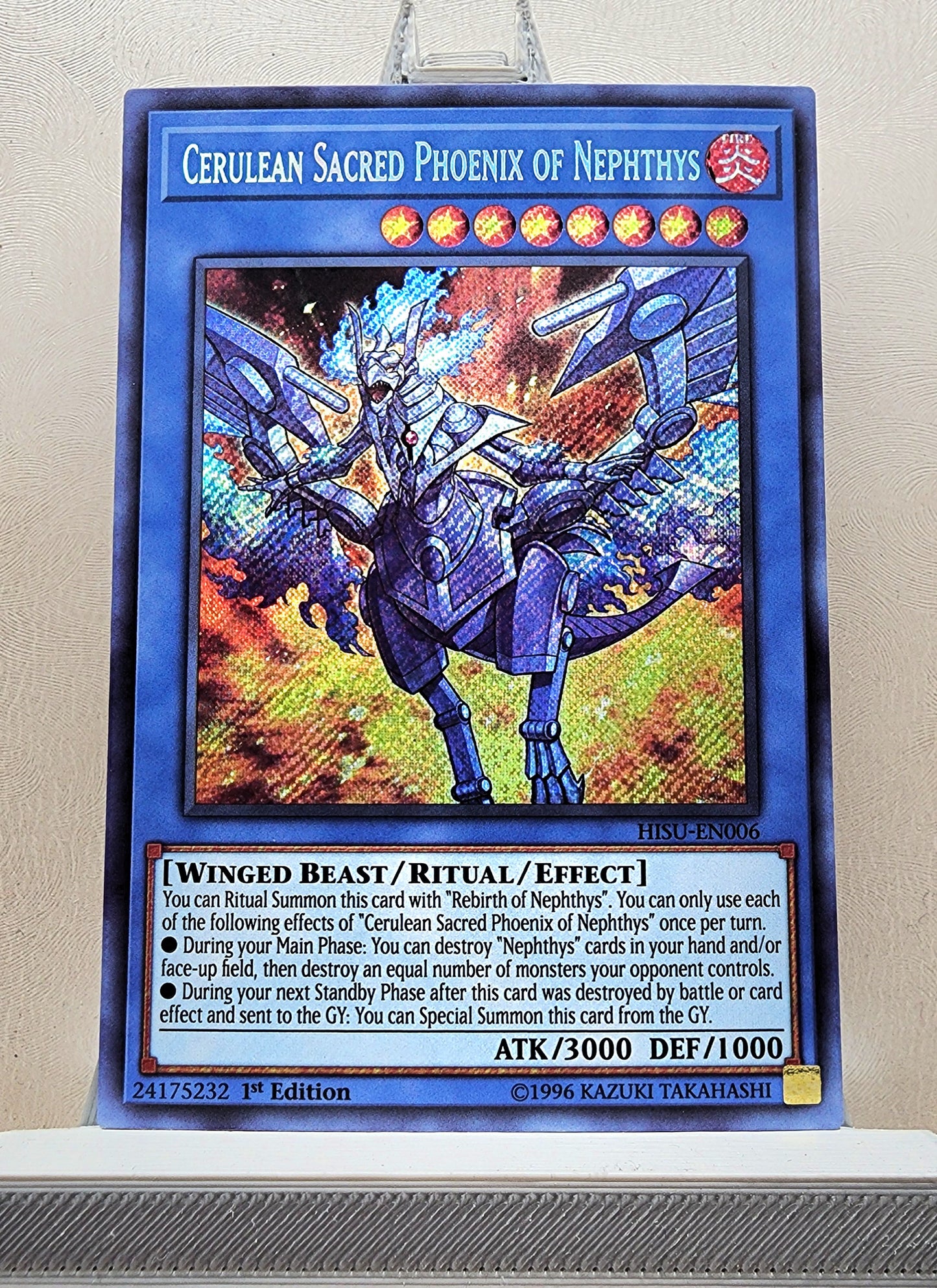 Yugioh! 1x Cerulean Sacred Phoenix of Nephthys (HISU - Secret Rare) 1st Edition